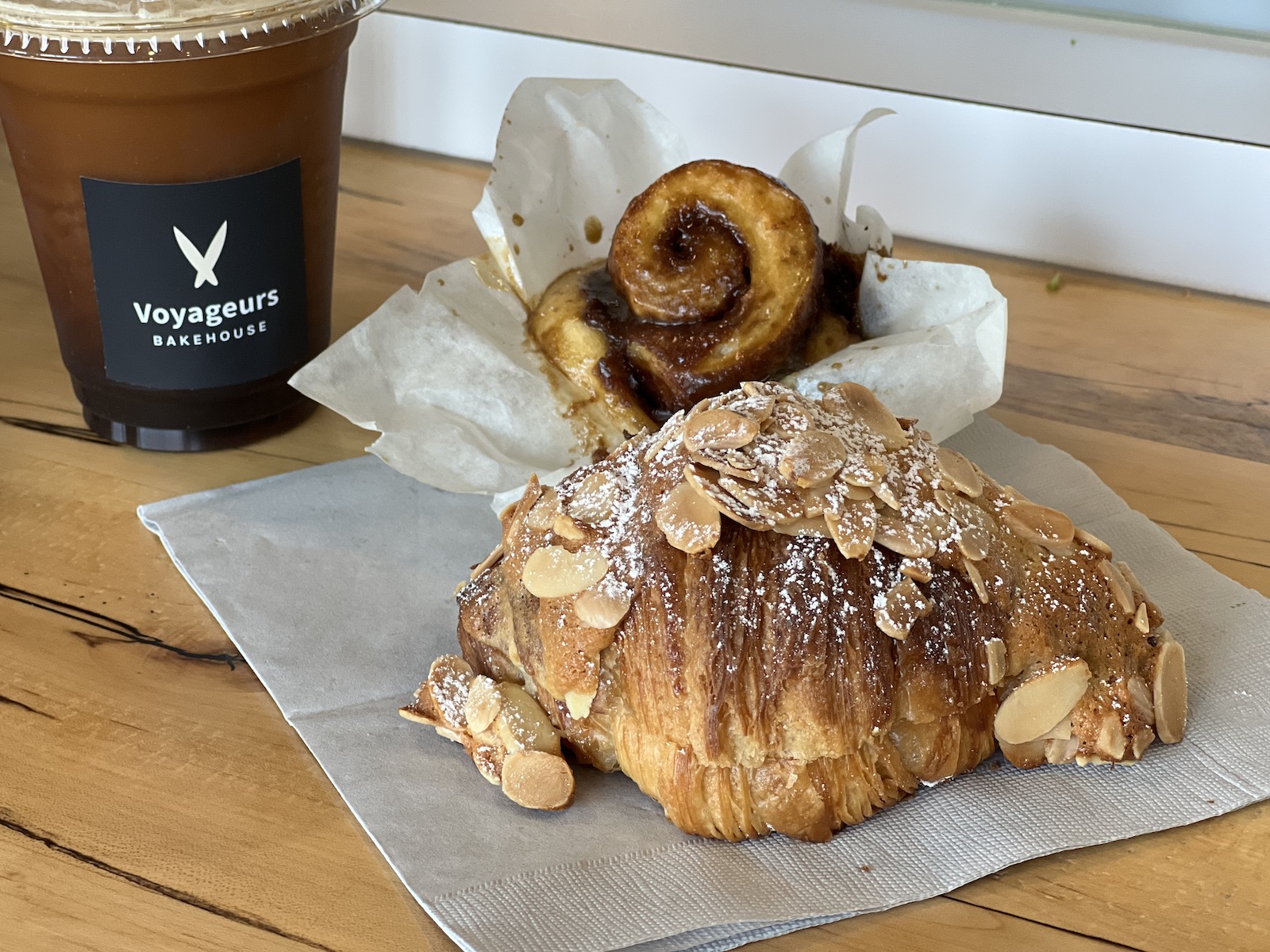 Sourdough almond croissant and cinnamon roll