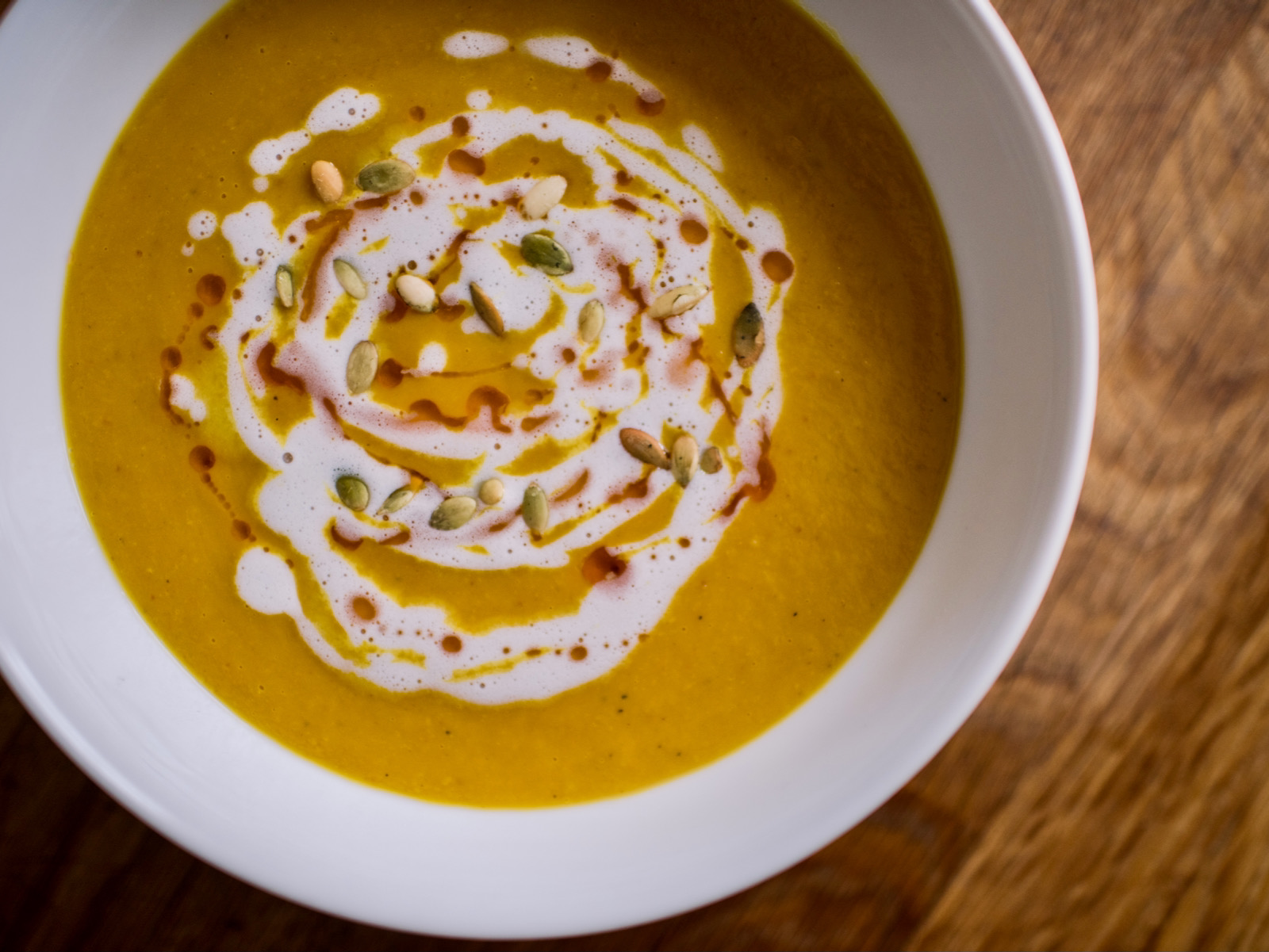 Sweet potato soup with turmeric and ginger