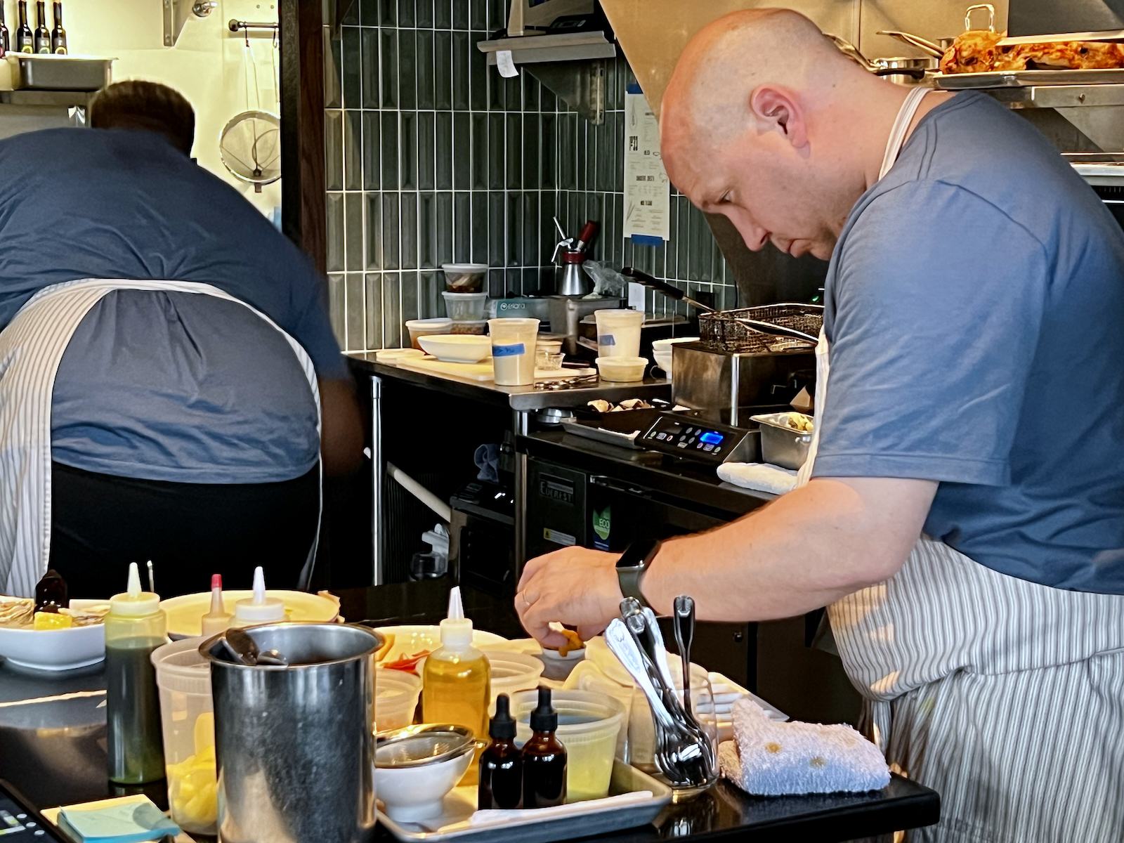 Chef Justin Carlisle in the kitchen