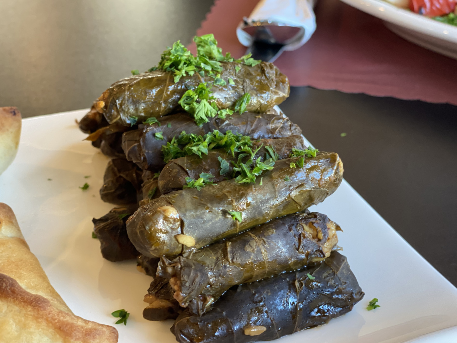 Stuffed grape leaves at Taqwa's Bakery and Restaurant