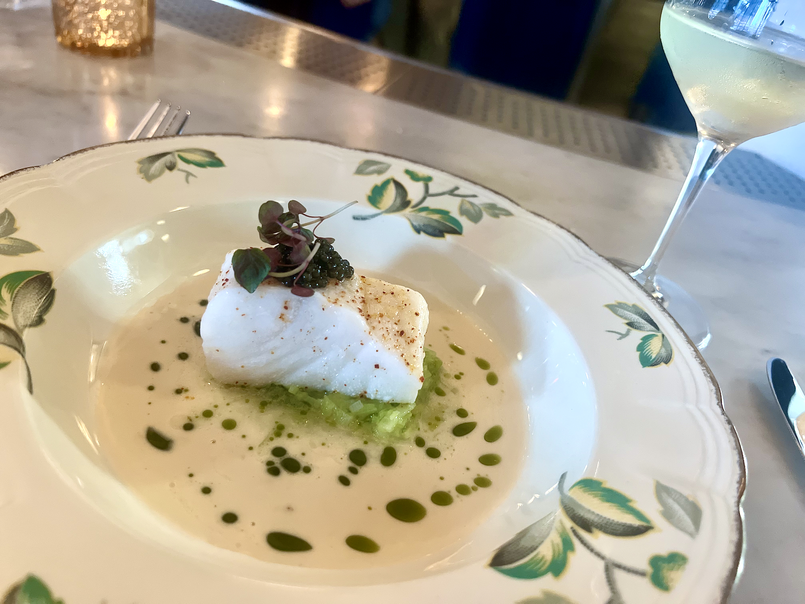 Olive oil poached halibut