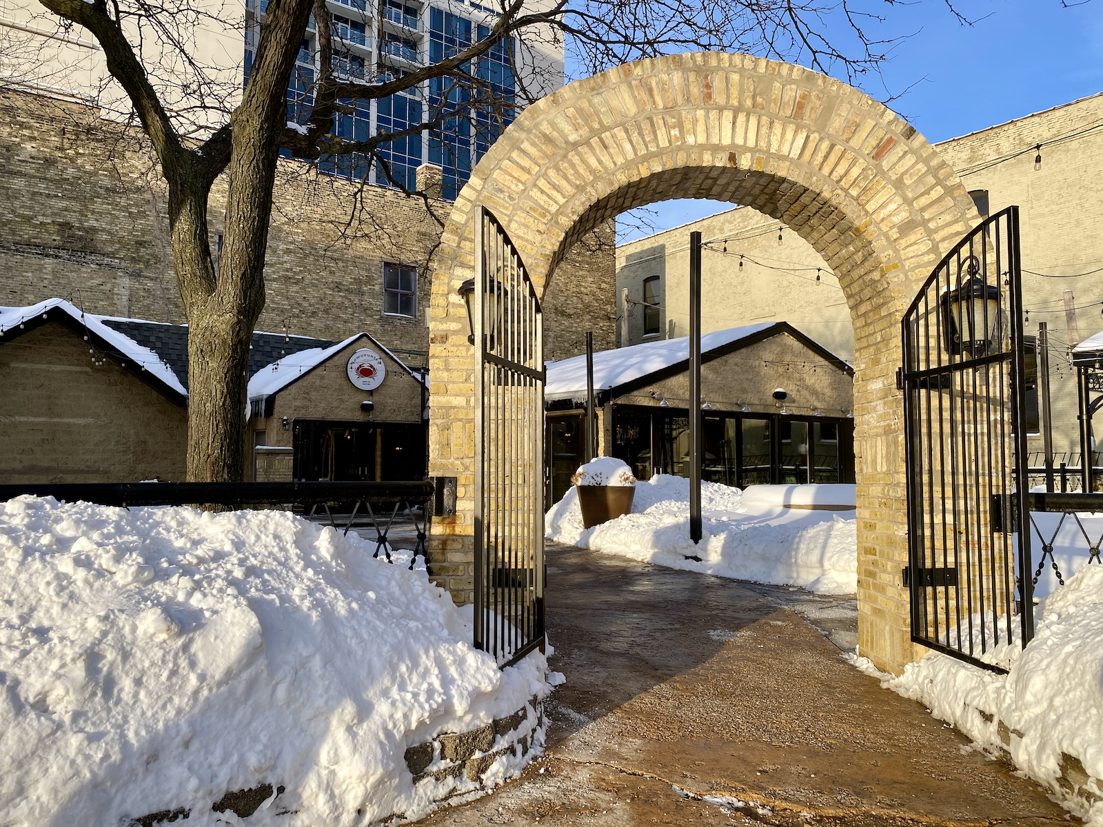 Patio gate leading to main entrance