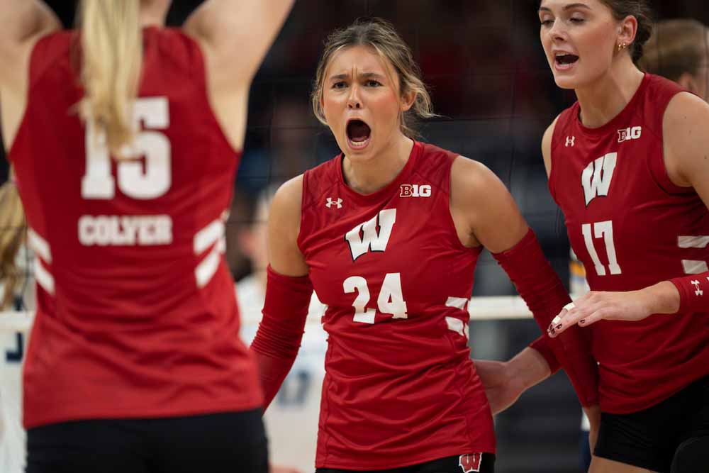 wisconsin volleyball takes on Marquette at Fiserv Forum in Milwaukee