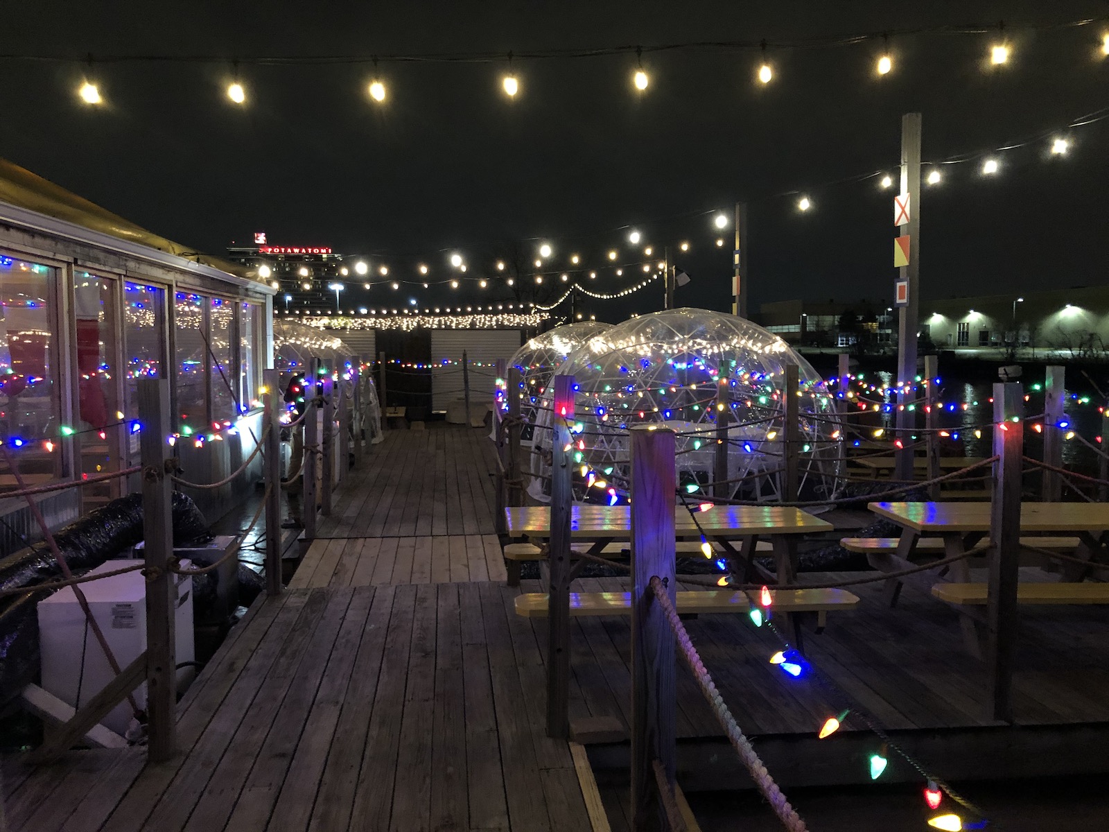 Igloos on patio