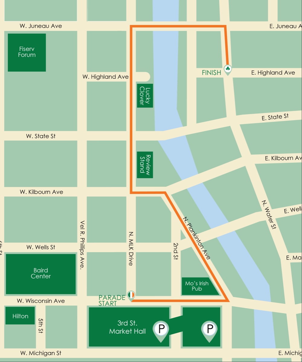 St. Patrick's Day Parade route