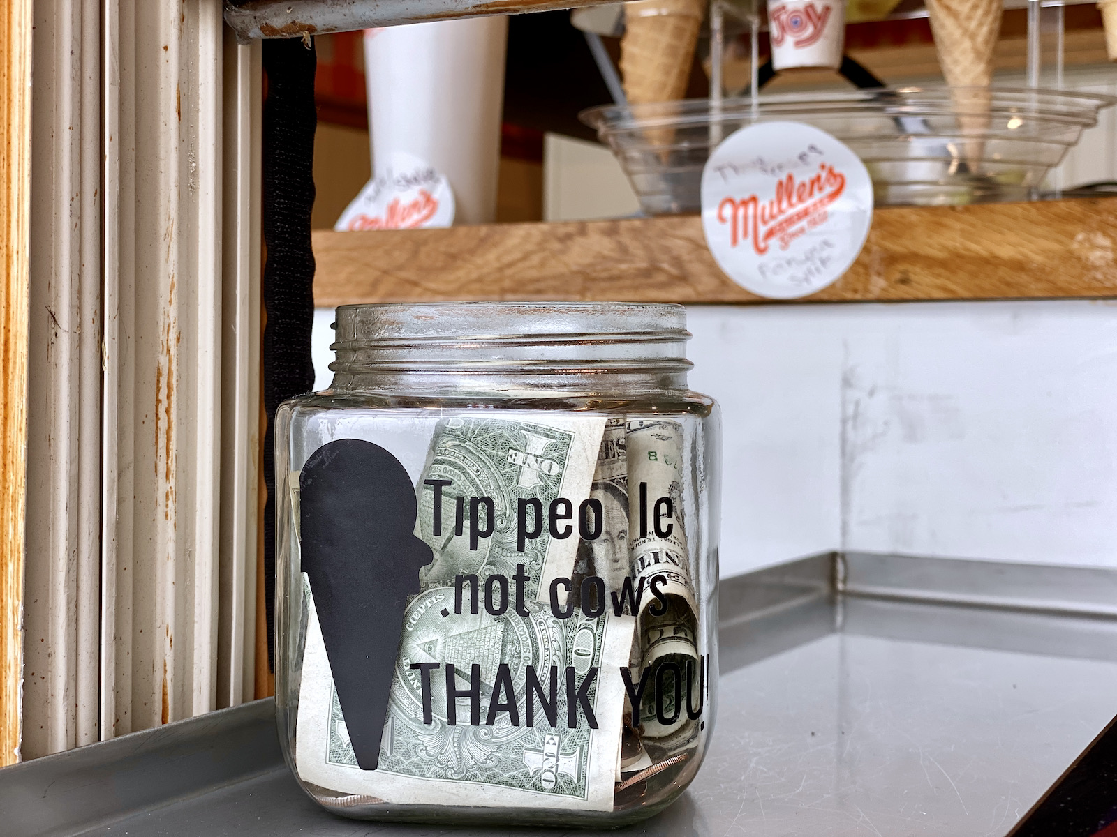 Tip people not cows tip jar