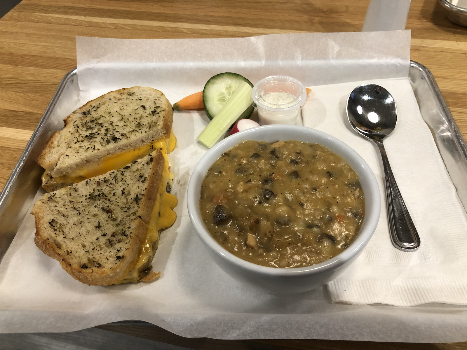 Grilled cheese and soup