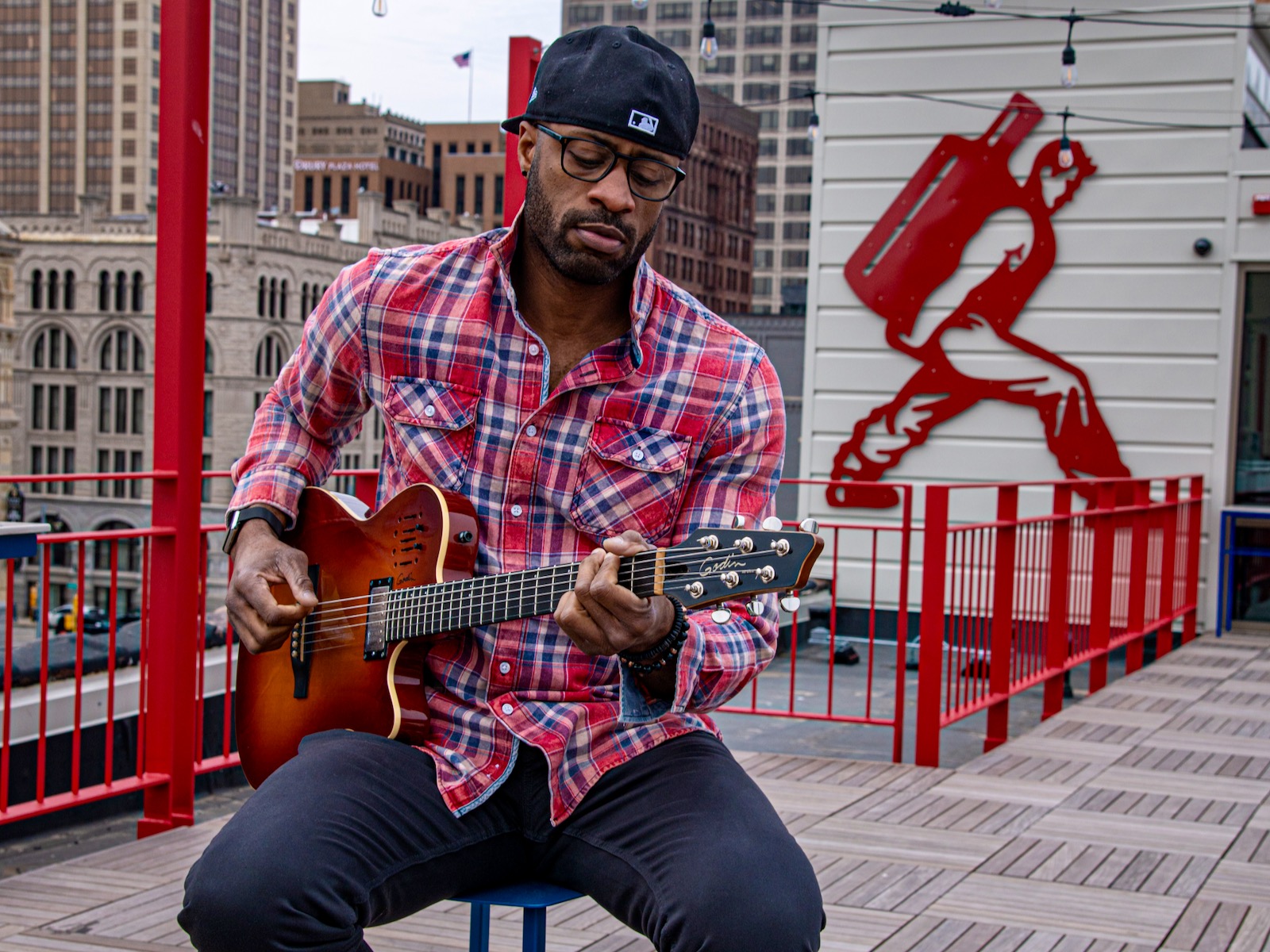 Joe Wray on the rooftop