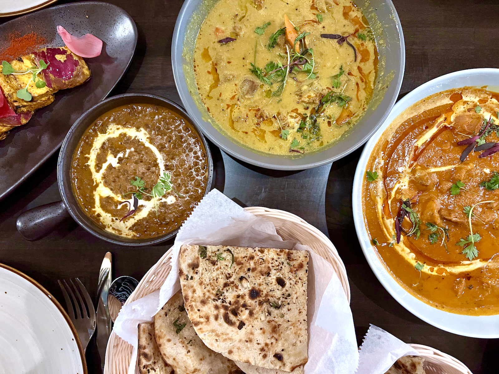 Various dishes at Saffron