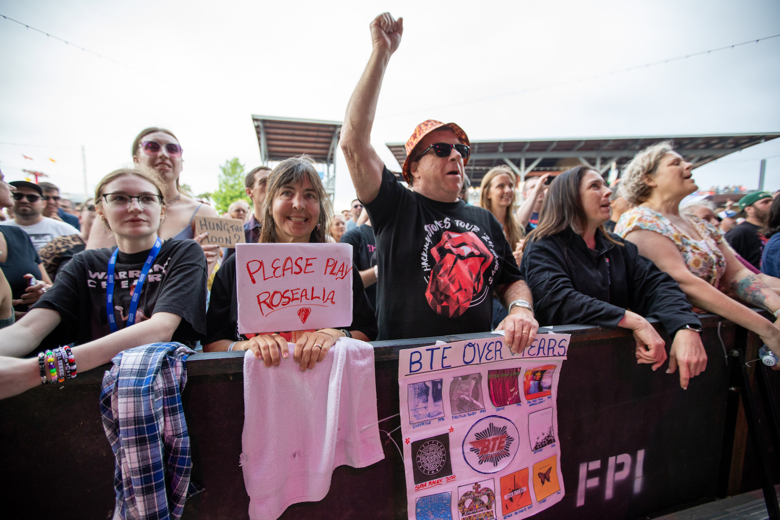 Crowd with signs