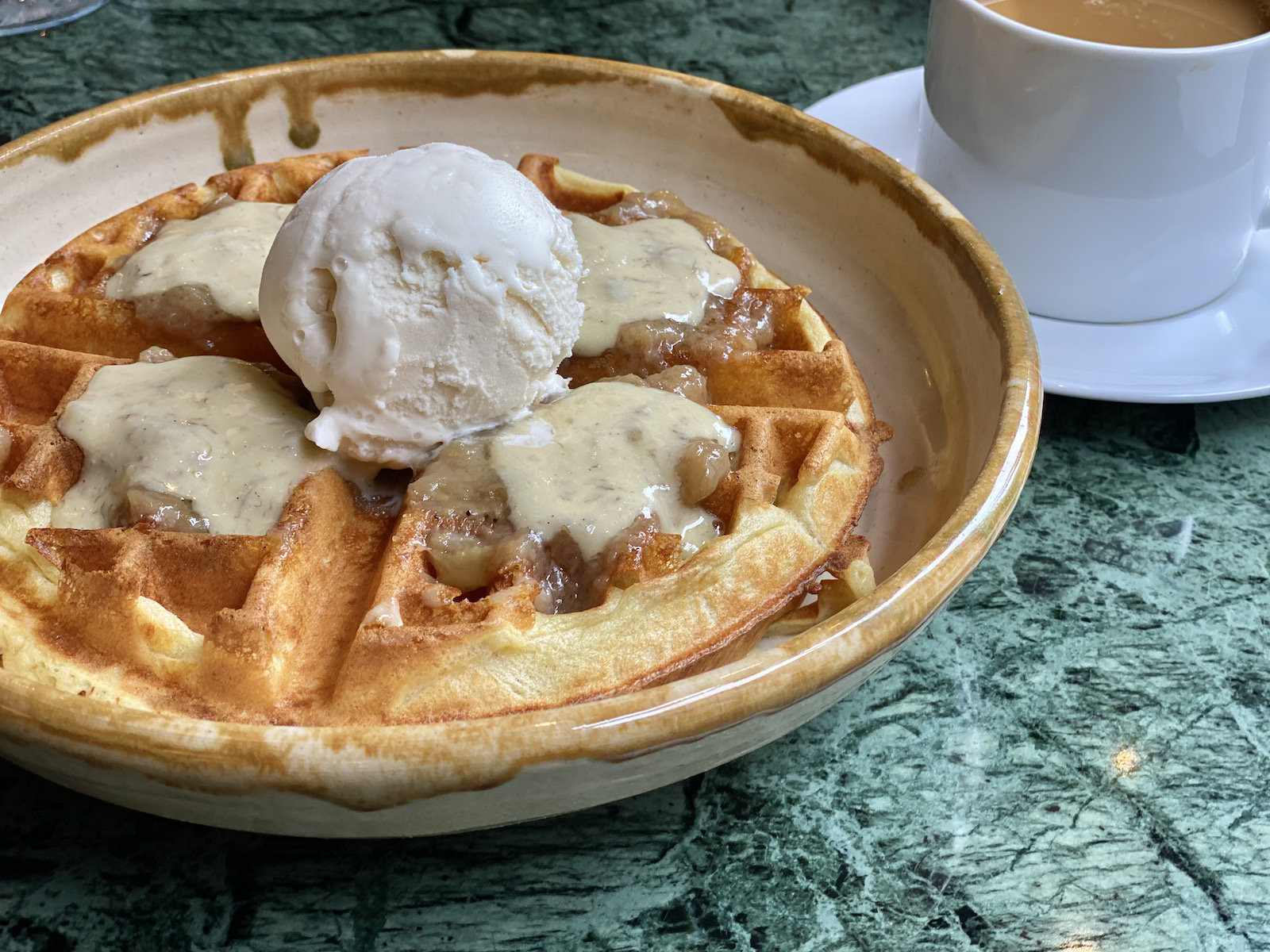 Bananas Foster waffle