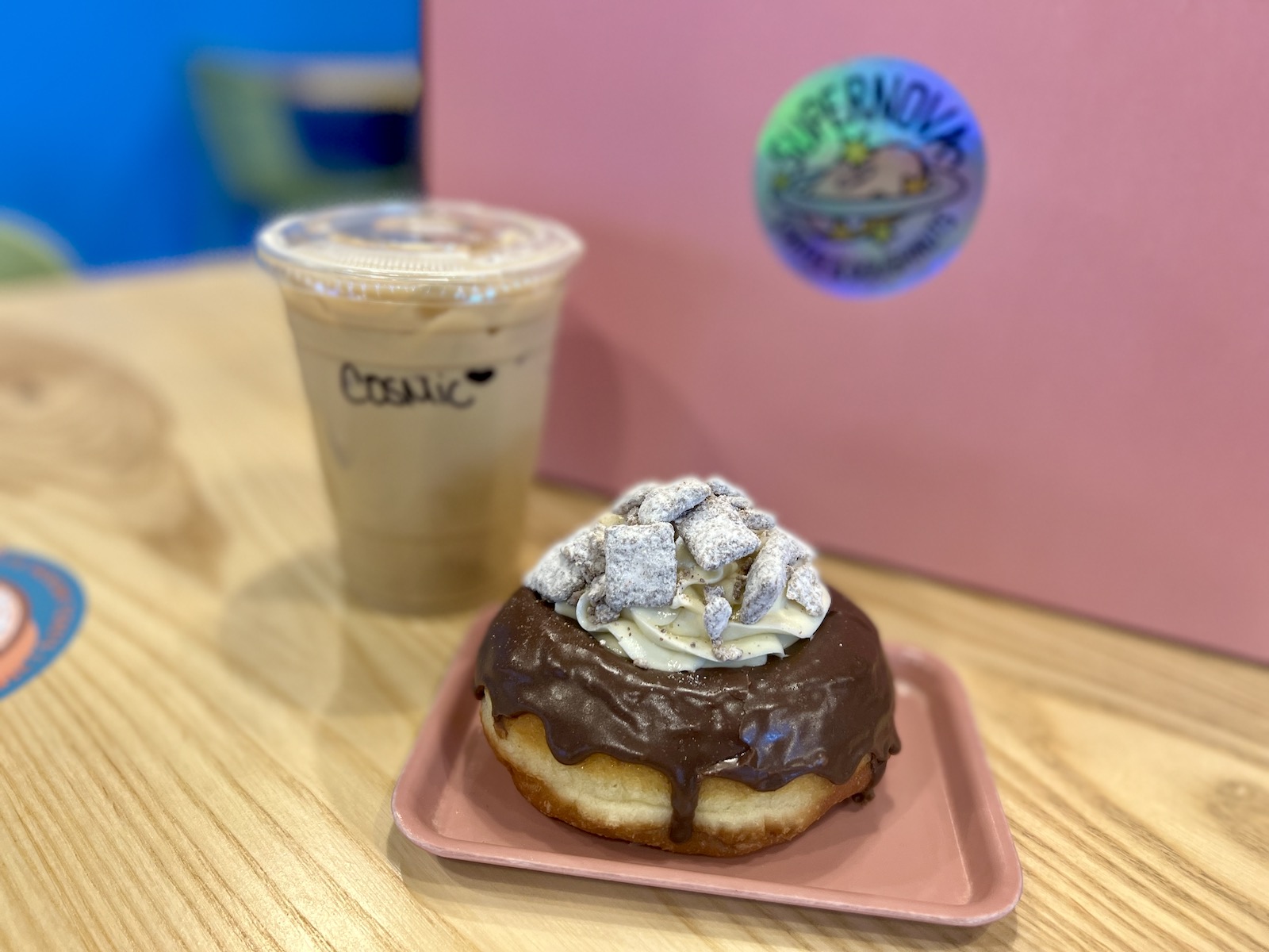 Supernova chai puppy chow doughnut and latte