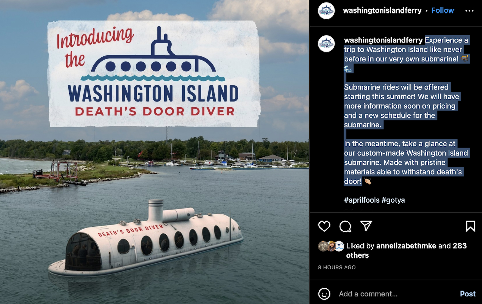 Washington Island Ferry's Death's Door Diver 