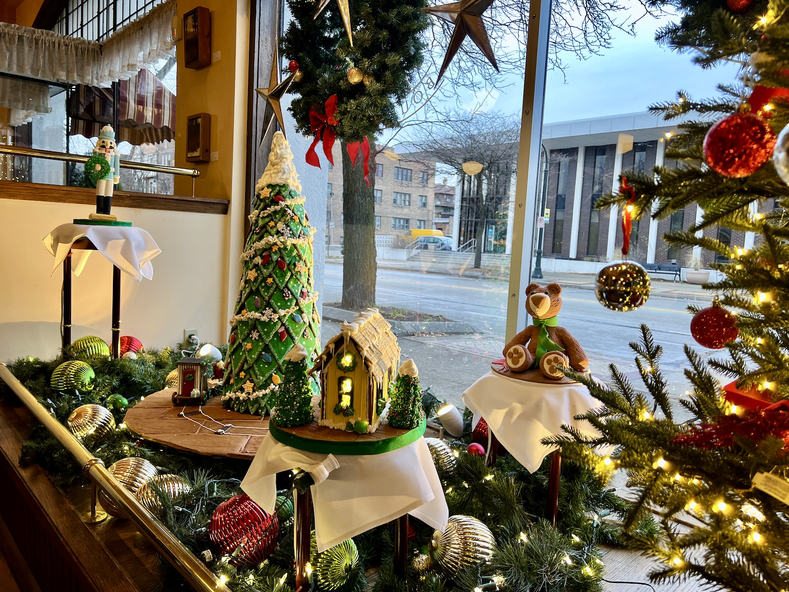 Holiday gingerbread display