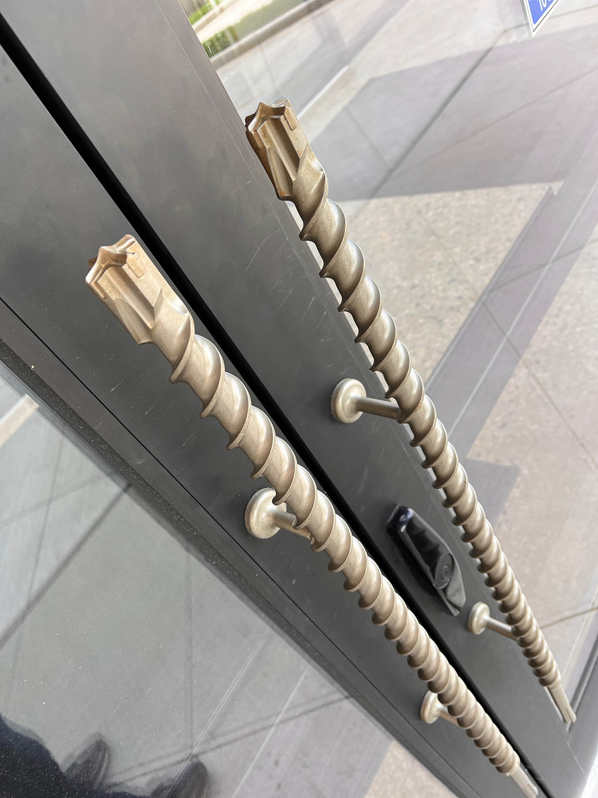 drill bit door handles