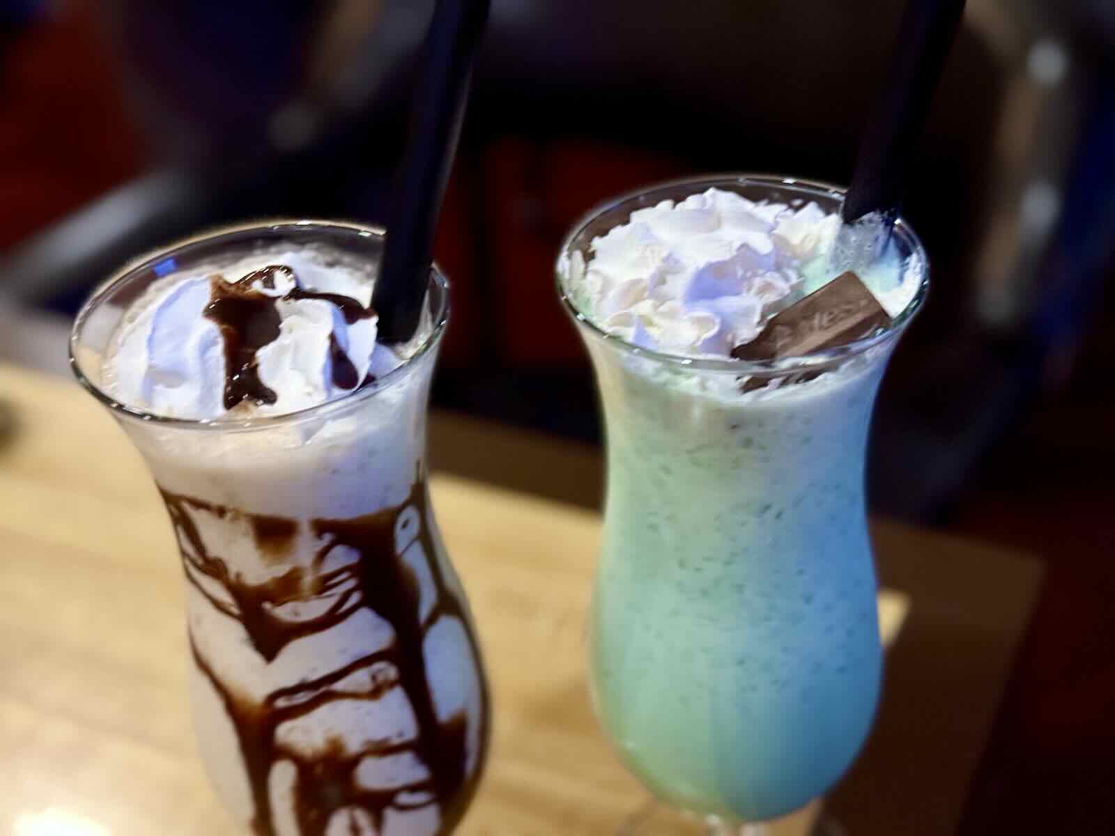 Brandy Alexander and Grasshopper (ice cream drinks)