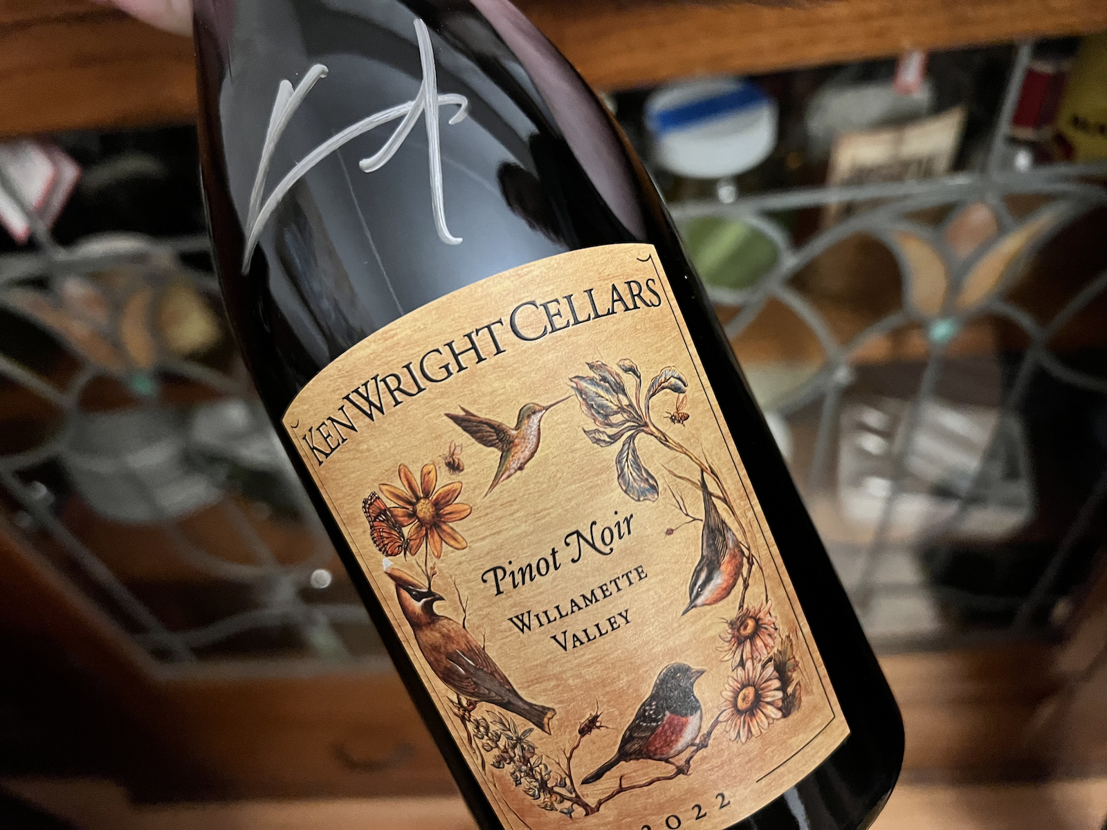 Signed bottle from Ken Wright Cellars