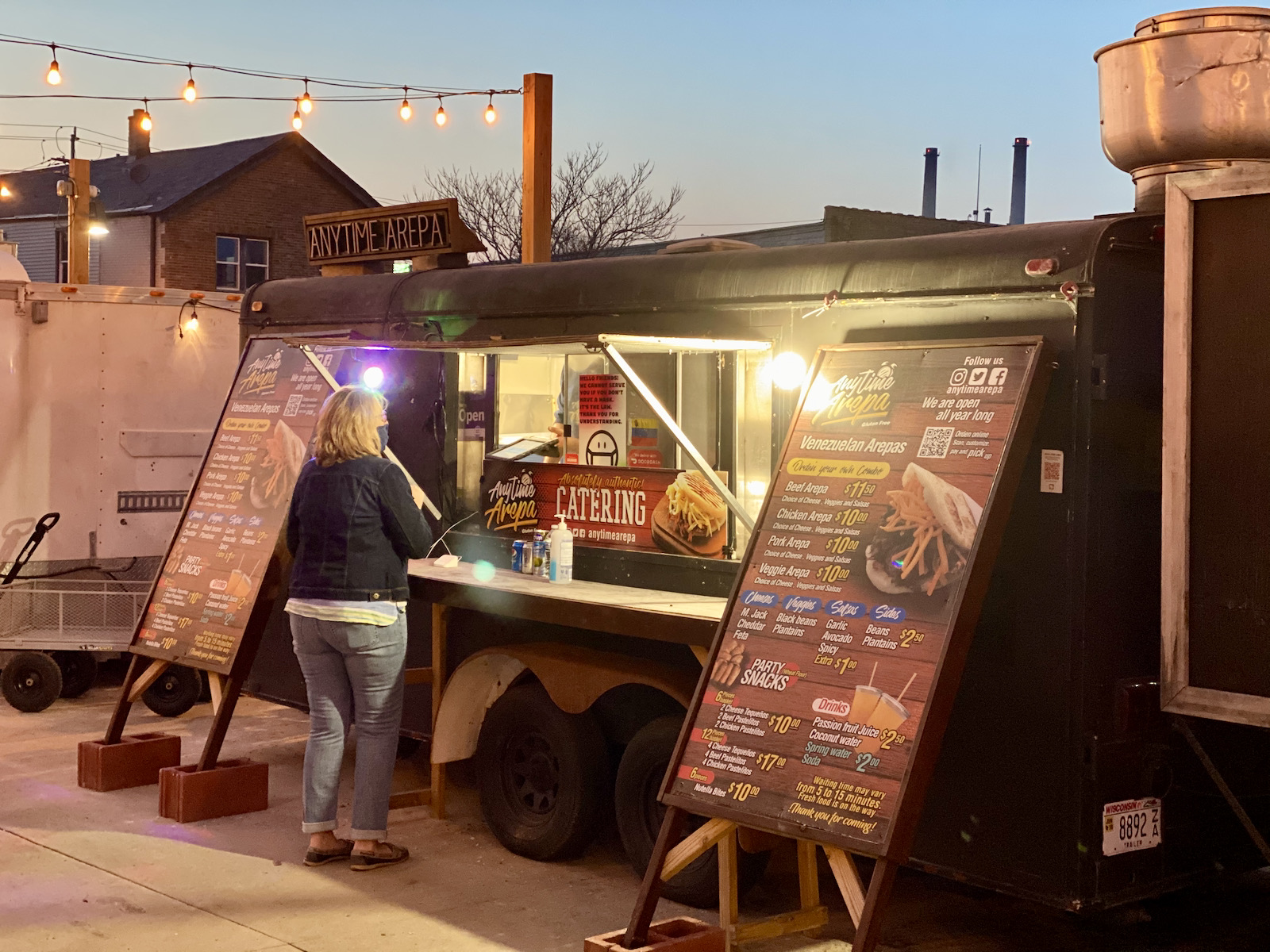 Anytime Arepa trailer at Zocalo Food Park