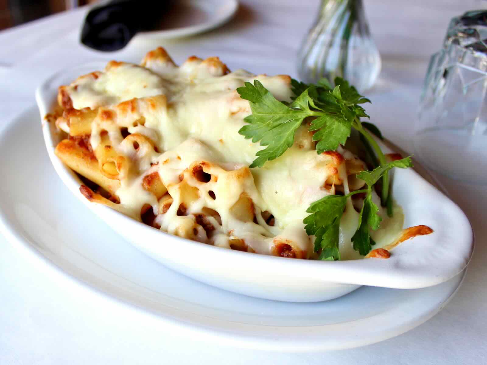 Baked ziti at The Pasta Tree