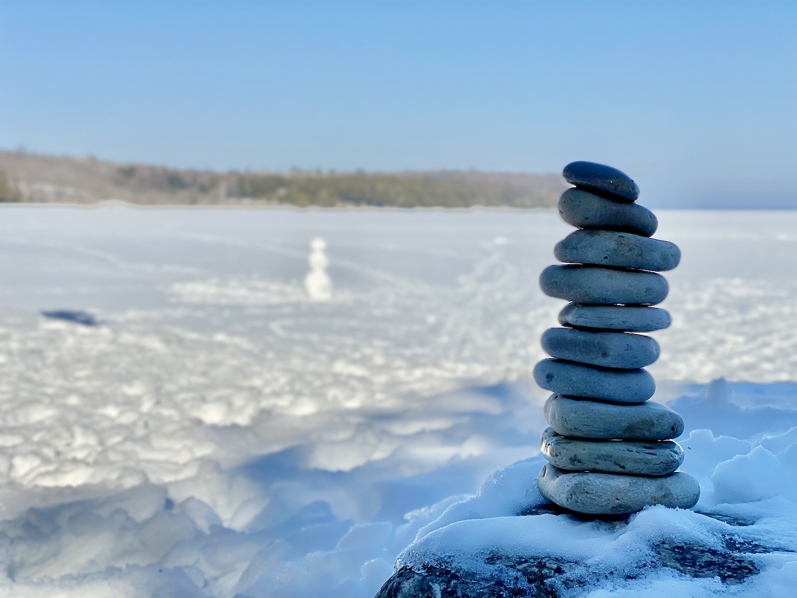 Tower of limestone rocks at Schoolhouse Beach