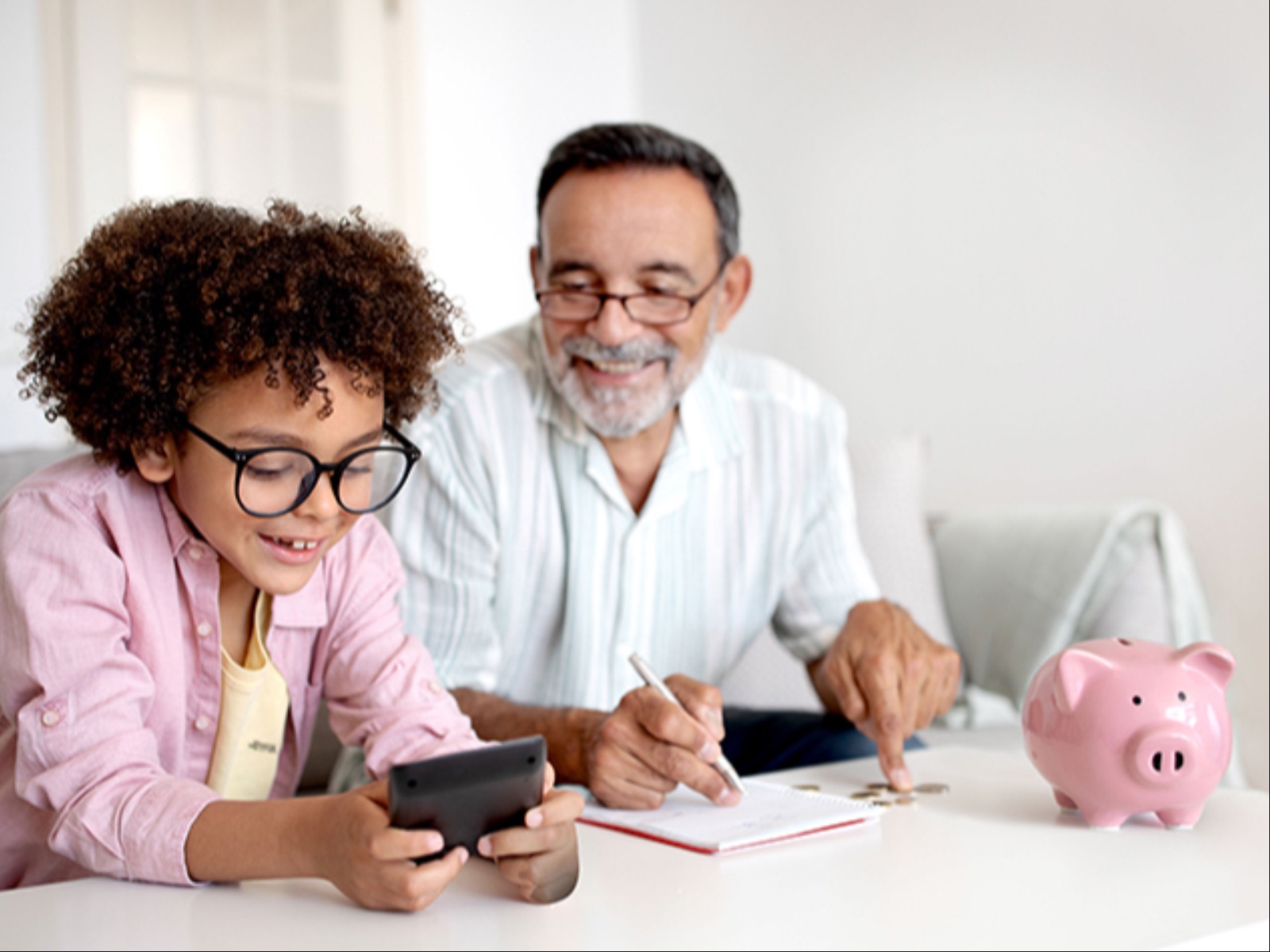 Child learning about money