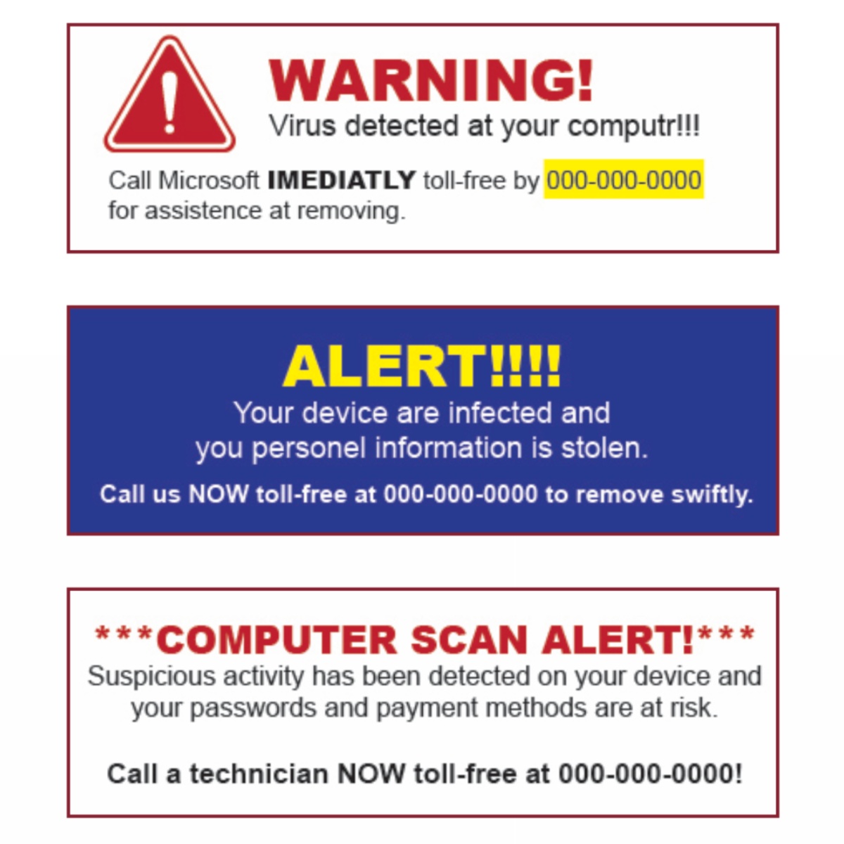 Scam alerts