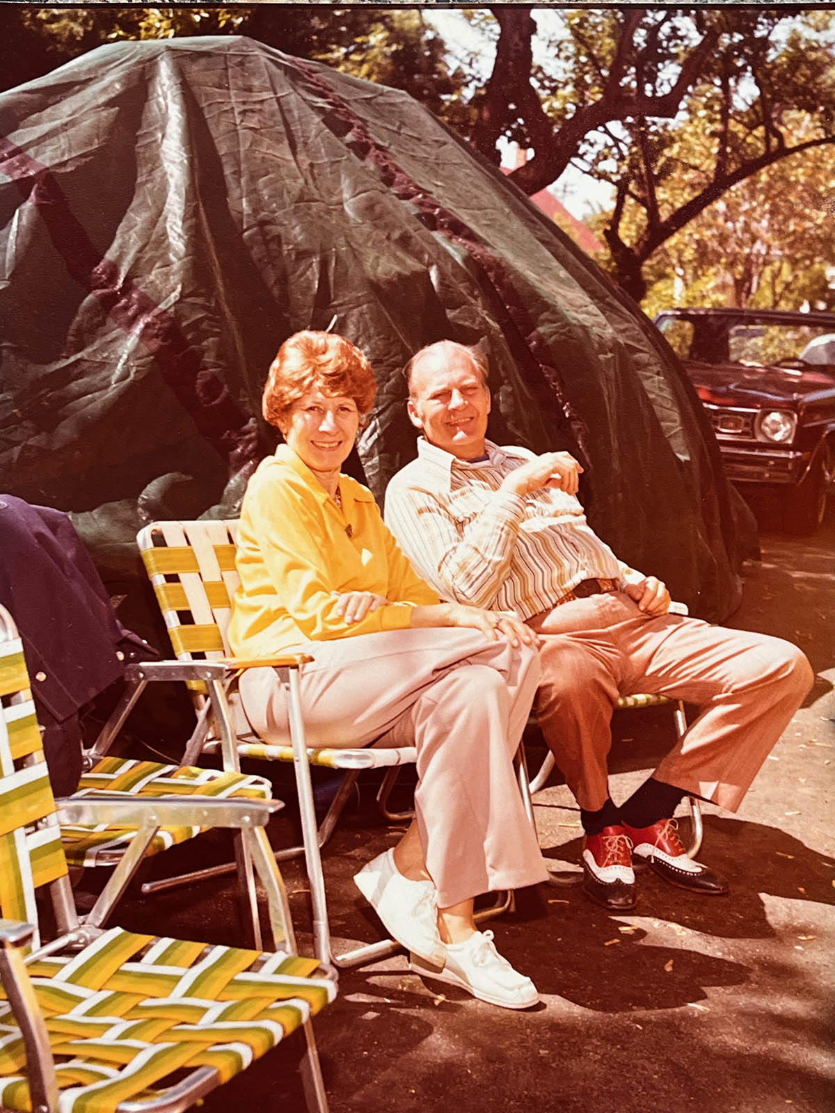 Ruth and Ted in the driveway