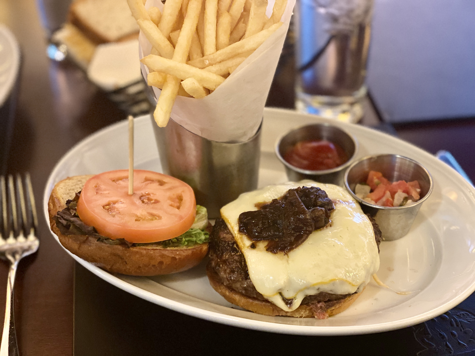 Burger from Mason Street Grill