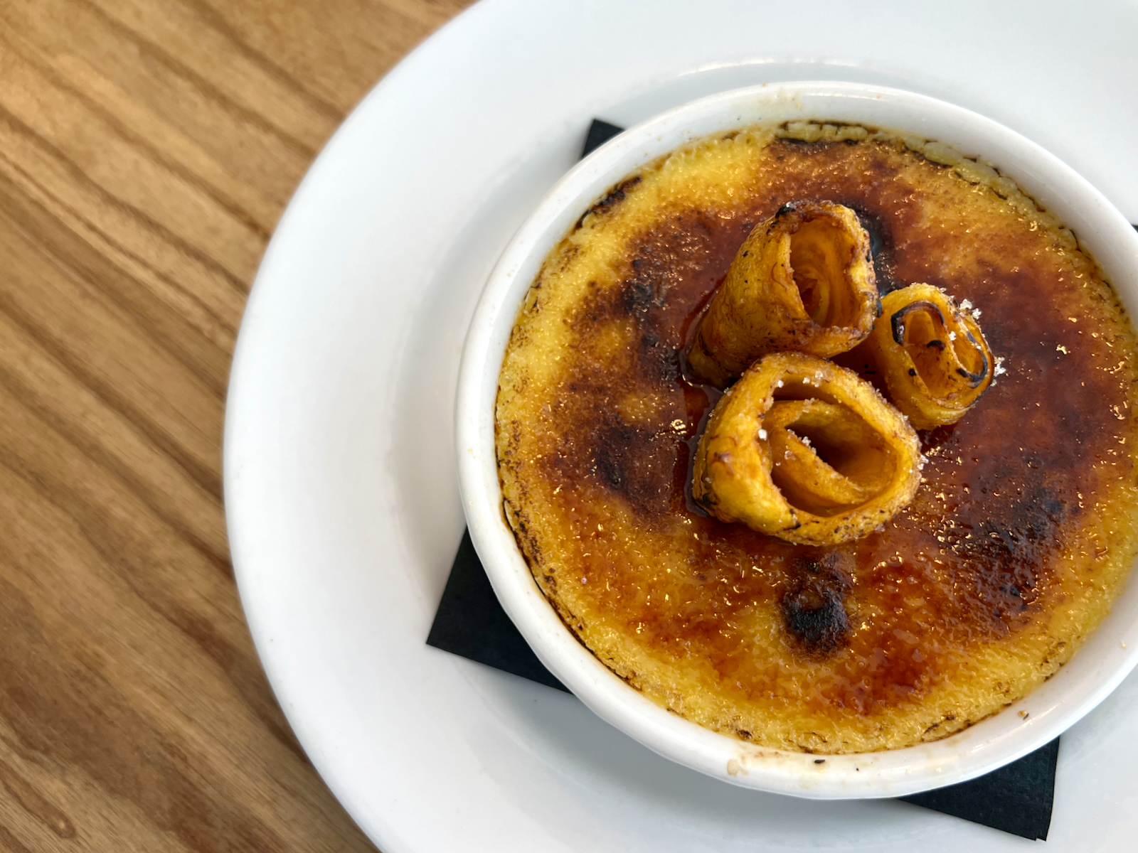 Plantain creme brulee