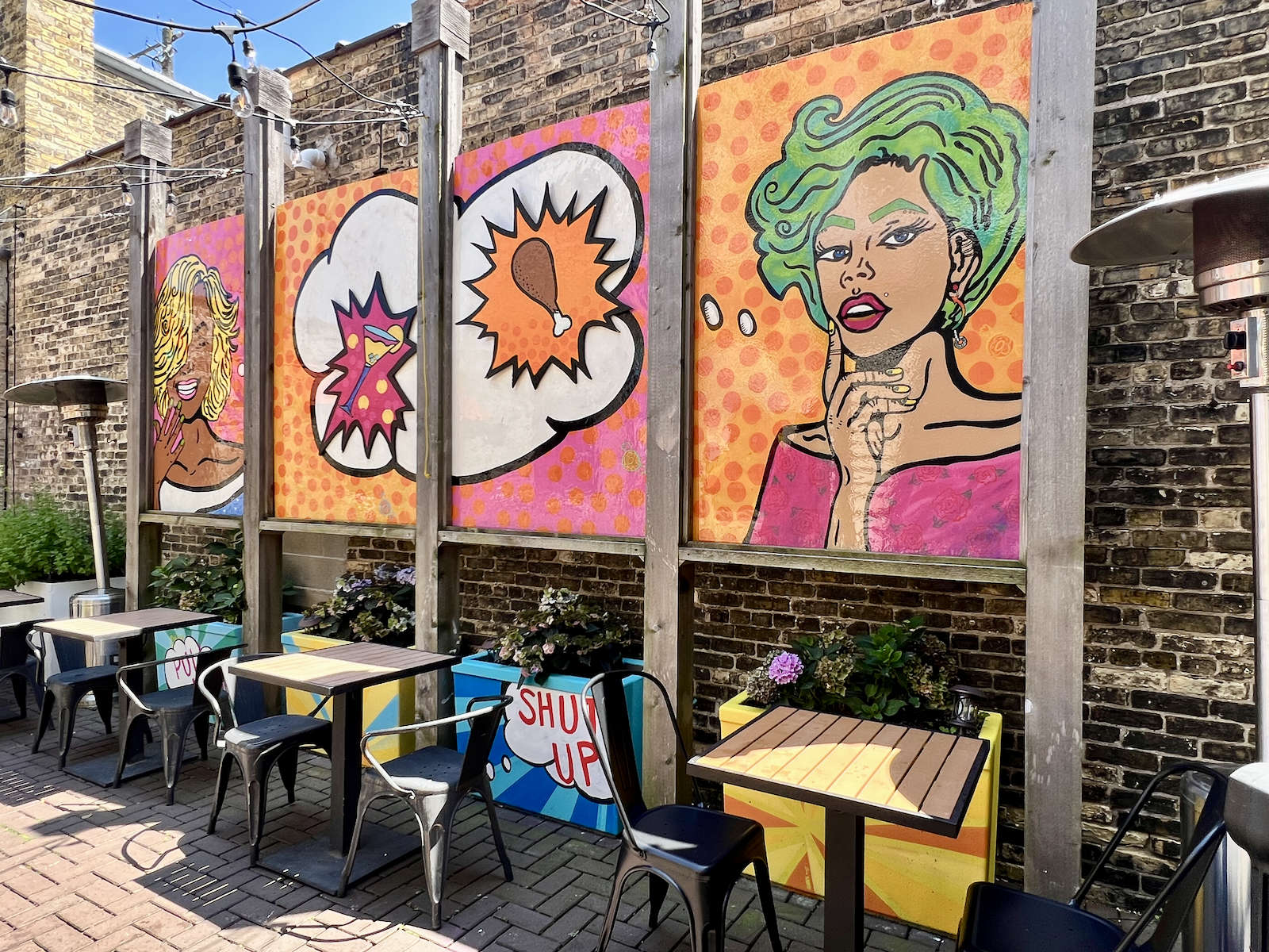 Paintings on patio