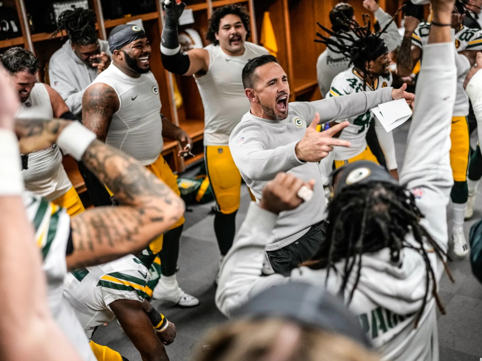 Packers celebrating