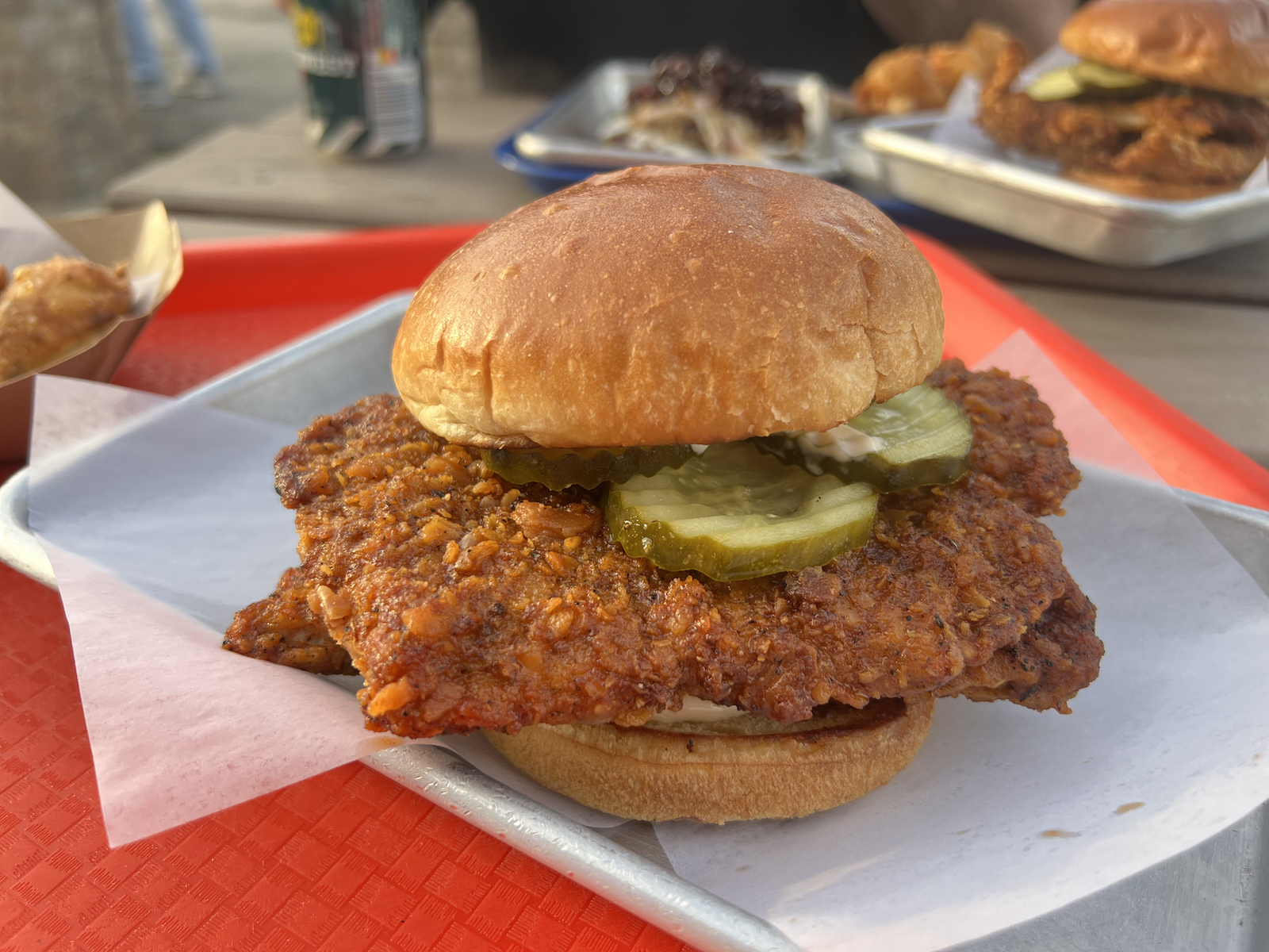 Nashville Hot Fried Pork Tenderloin Sandwich from Hot Dish Pantry