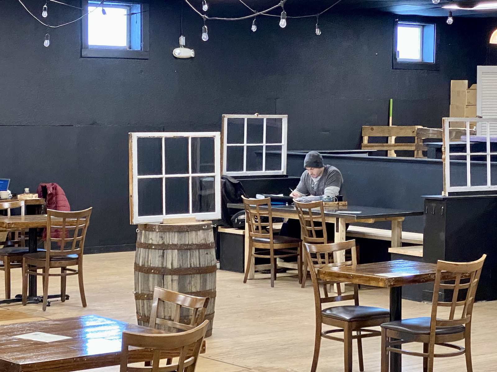 Seating area at Hawthorne Coffee