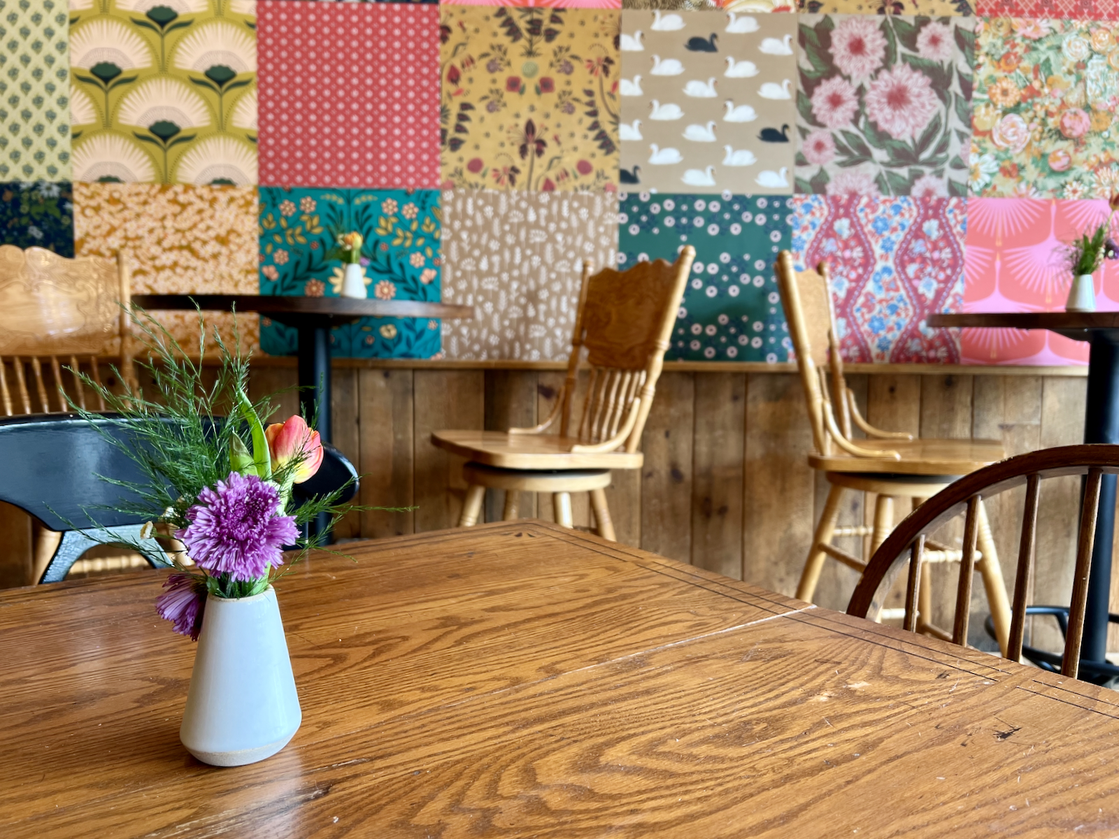 Flowers in dining area