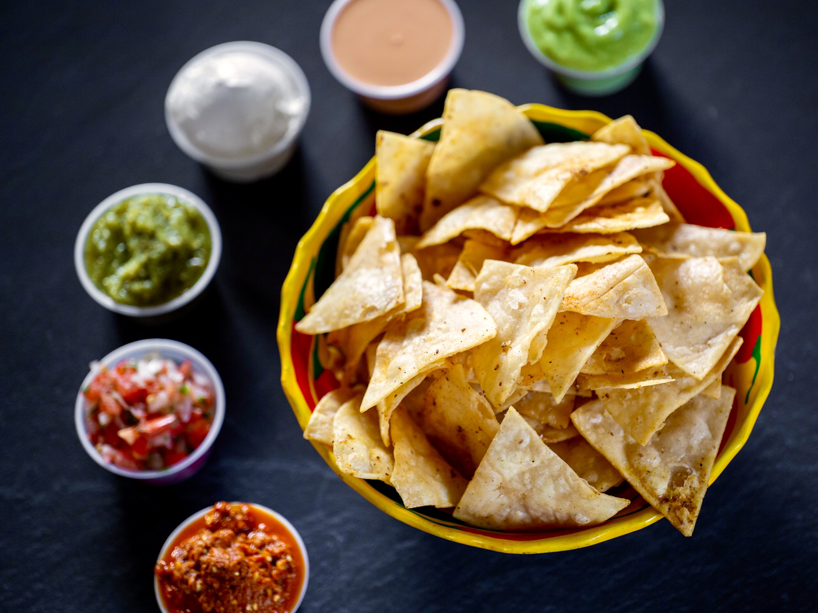 tortilla chips and salsas