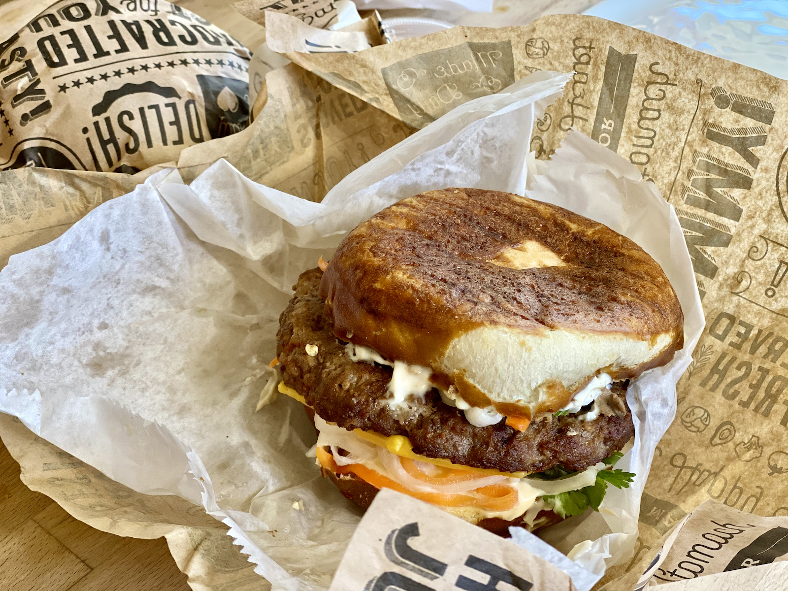 The Banh Mi Burger in its packaging