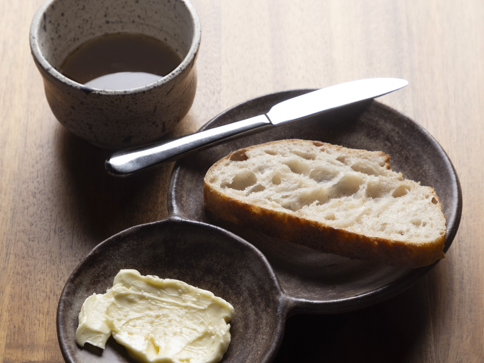 Welcome course: soup, bread, butter