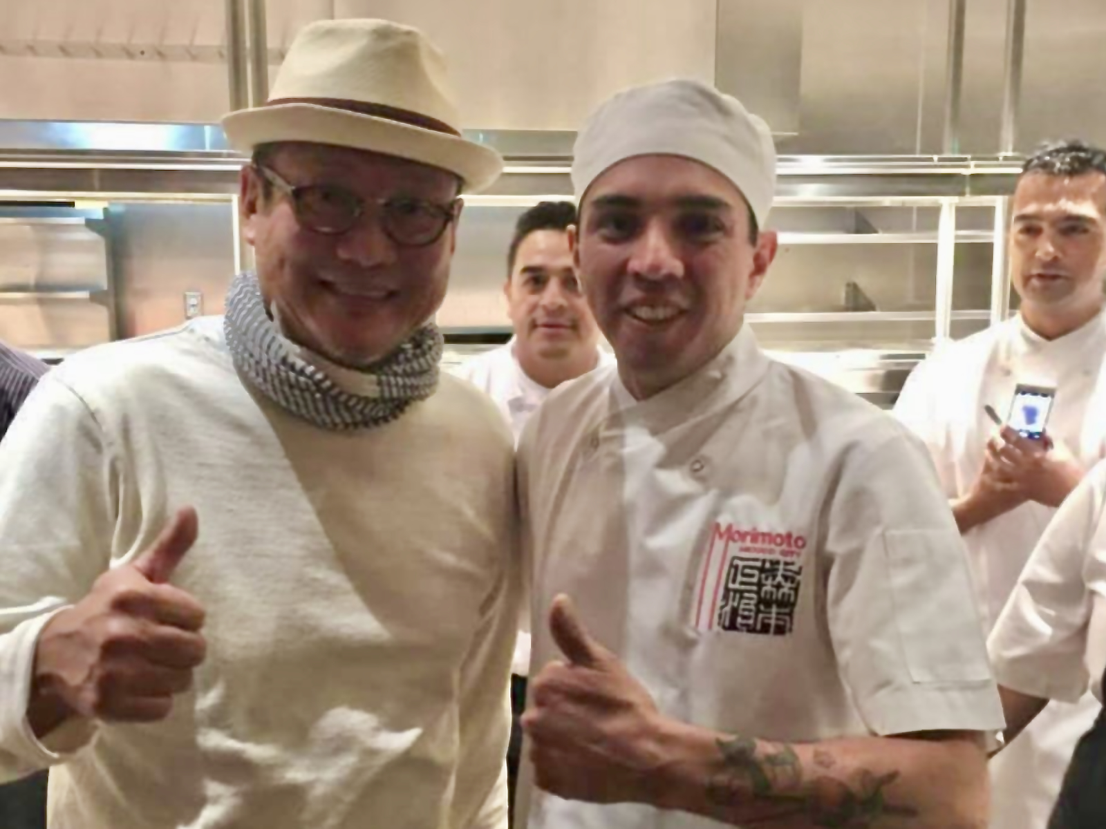 Oscar Rubio with Chef Morimoto