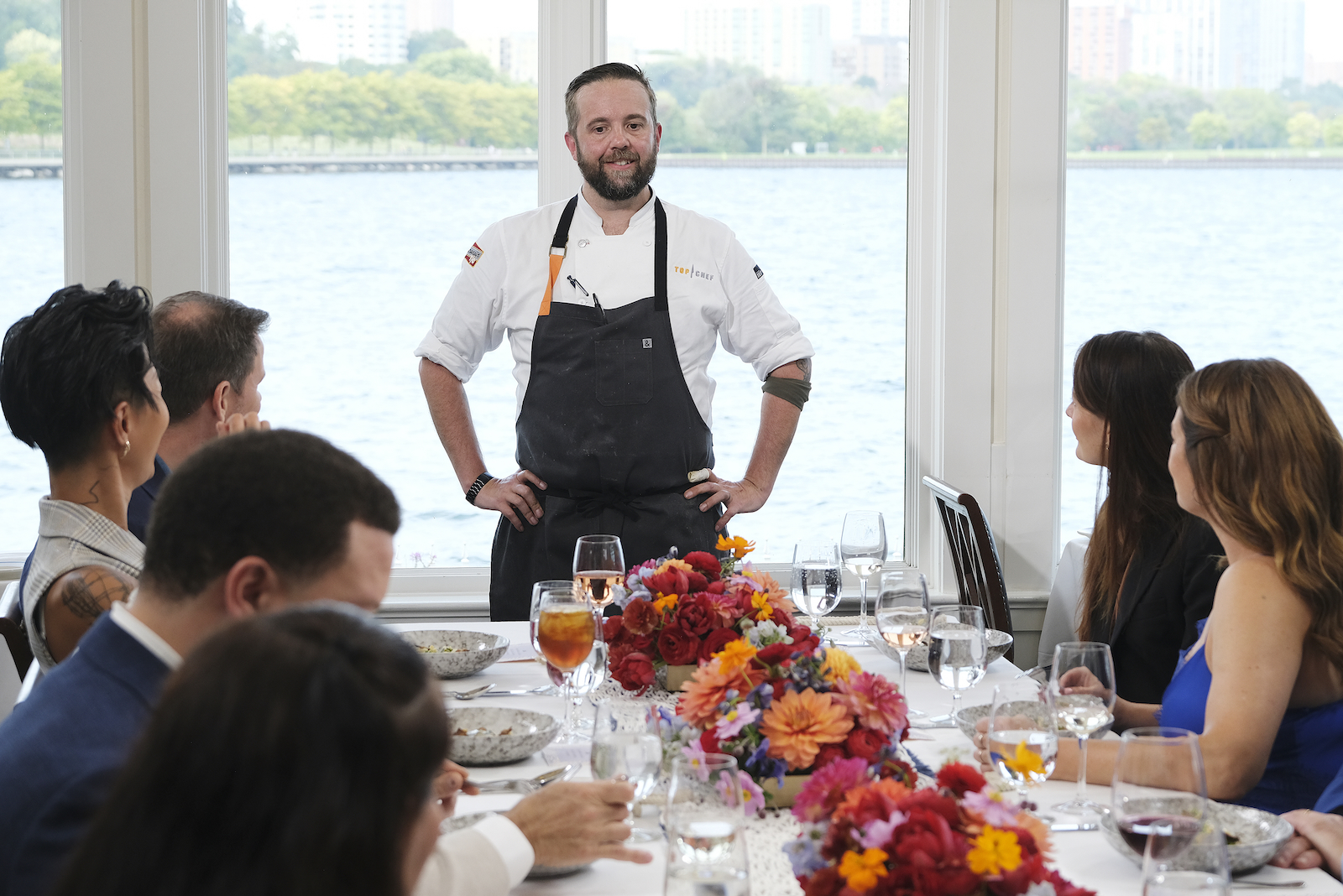 Dan presenting his dish at Harbor House