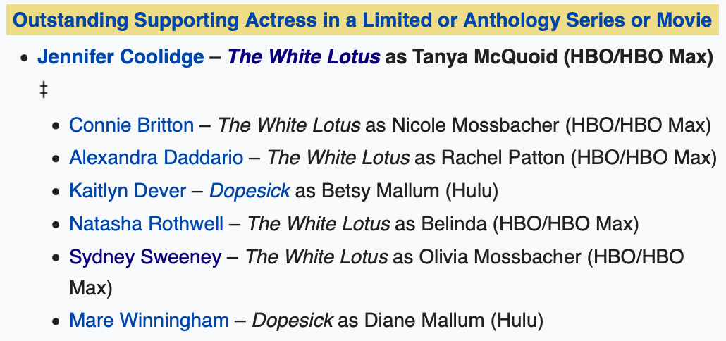 Emmy nominations