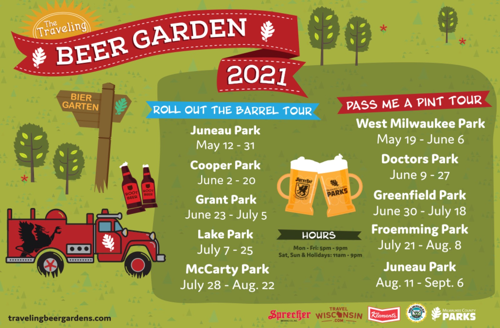 2021 Traveling Beer Garden schedule