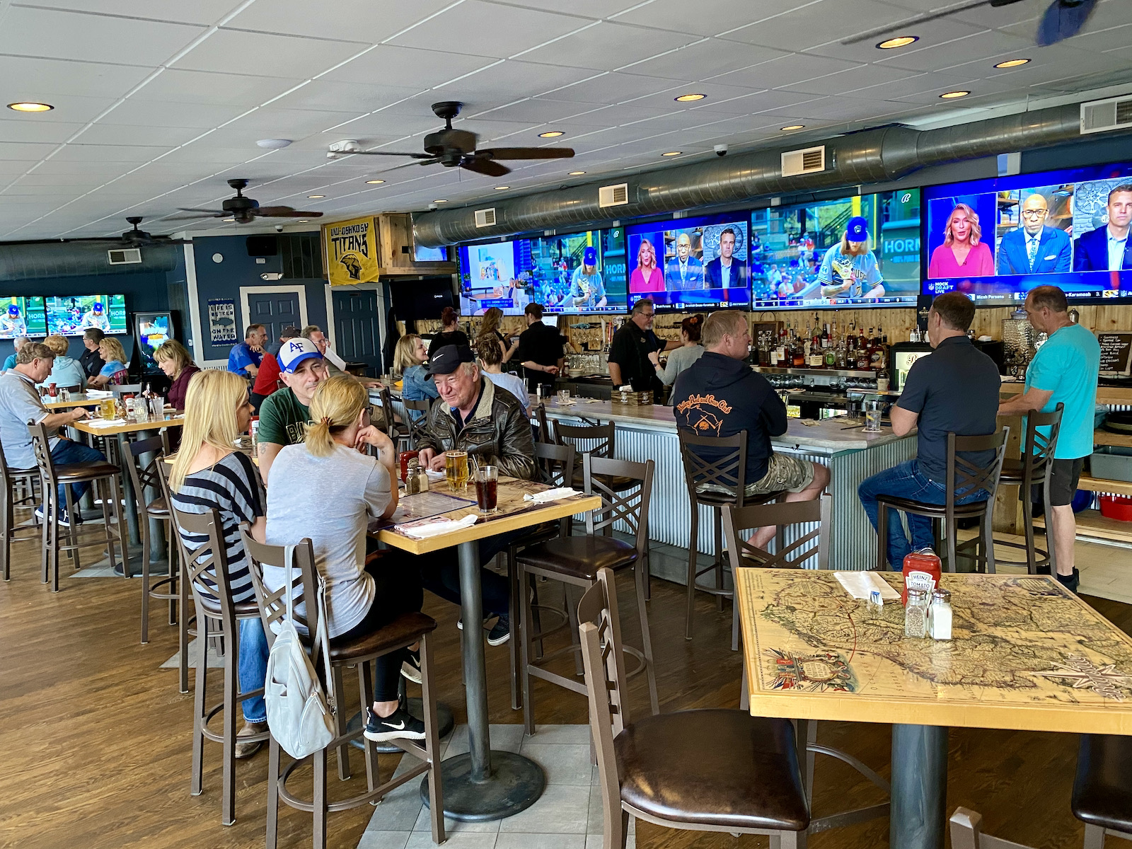 Busy bar filled with people