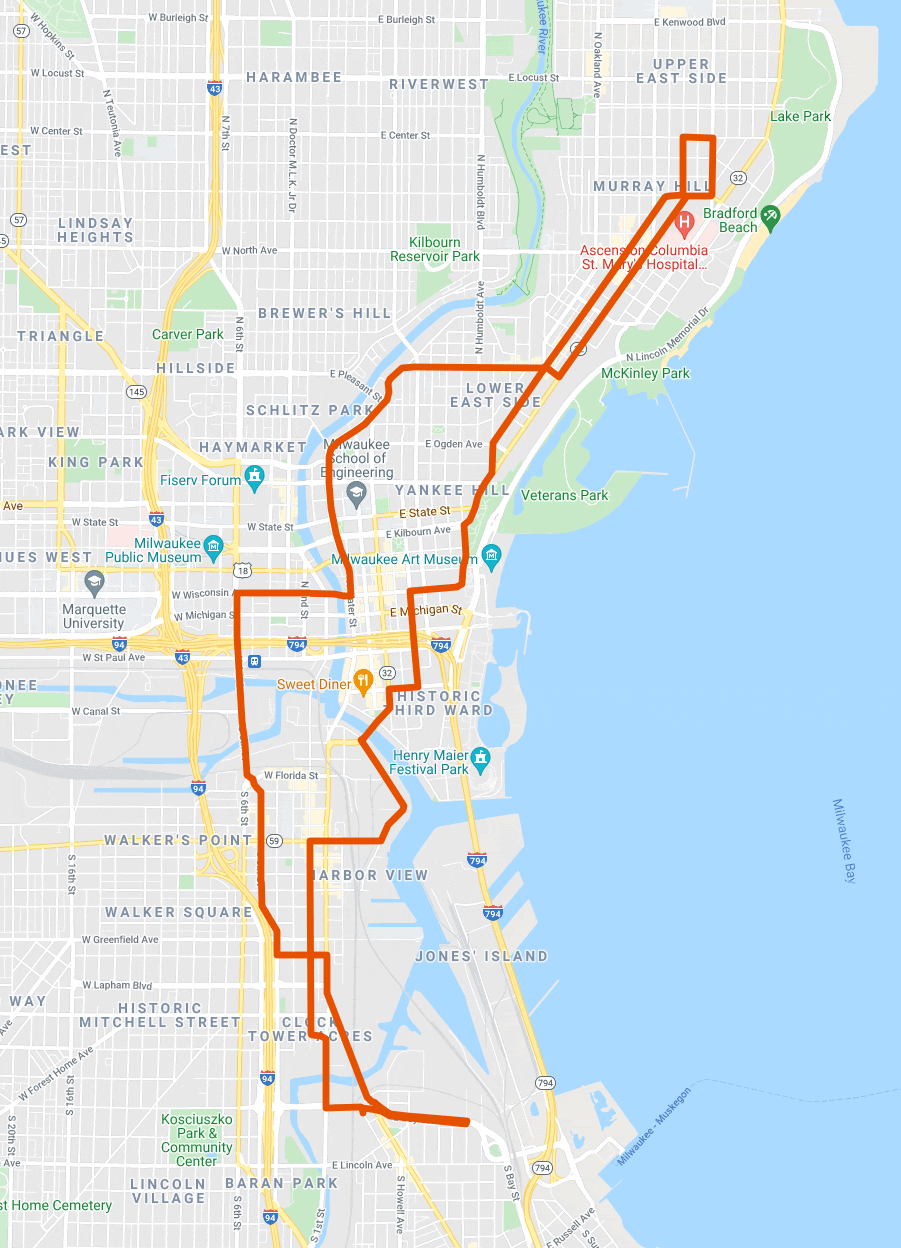 A map of the 2021 Santa Cycle Rampage route