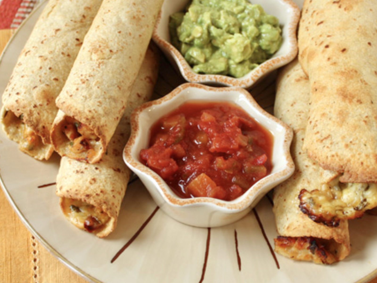 Baked chicken taquitos