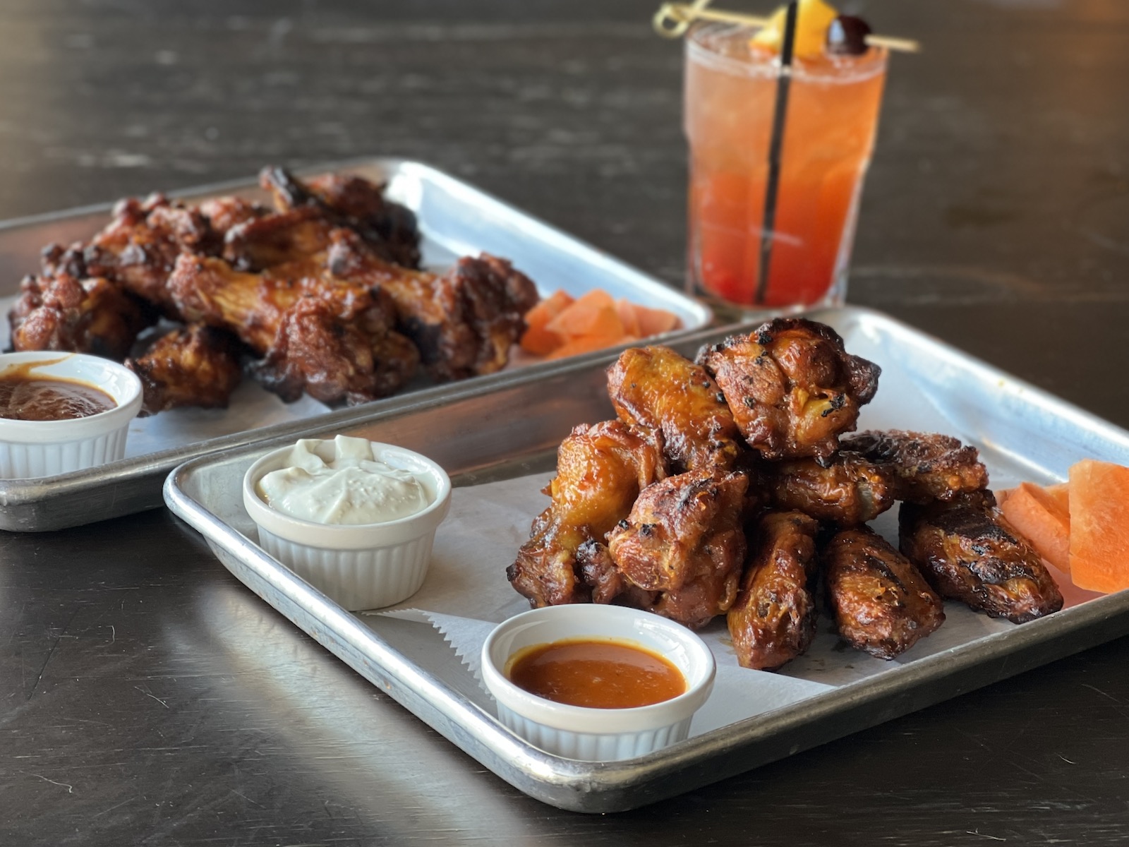 Wings with holiday sauces