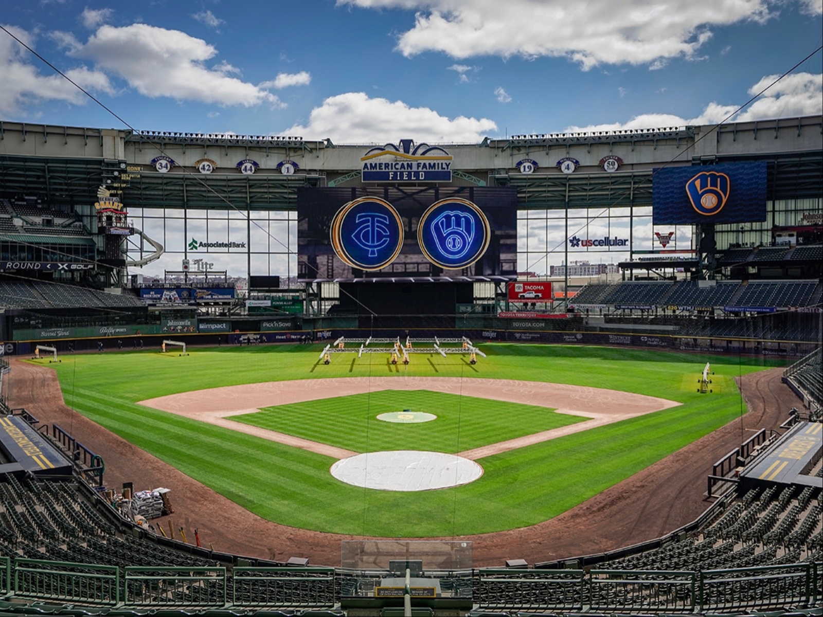Take a look at the huge new scoreboard at American Family Field