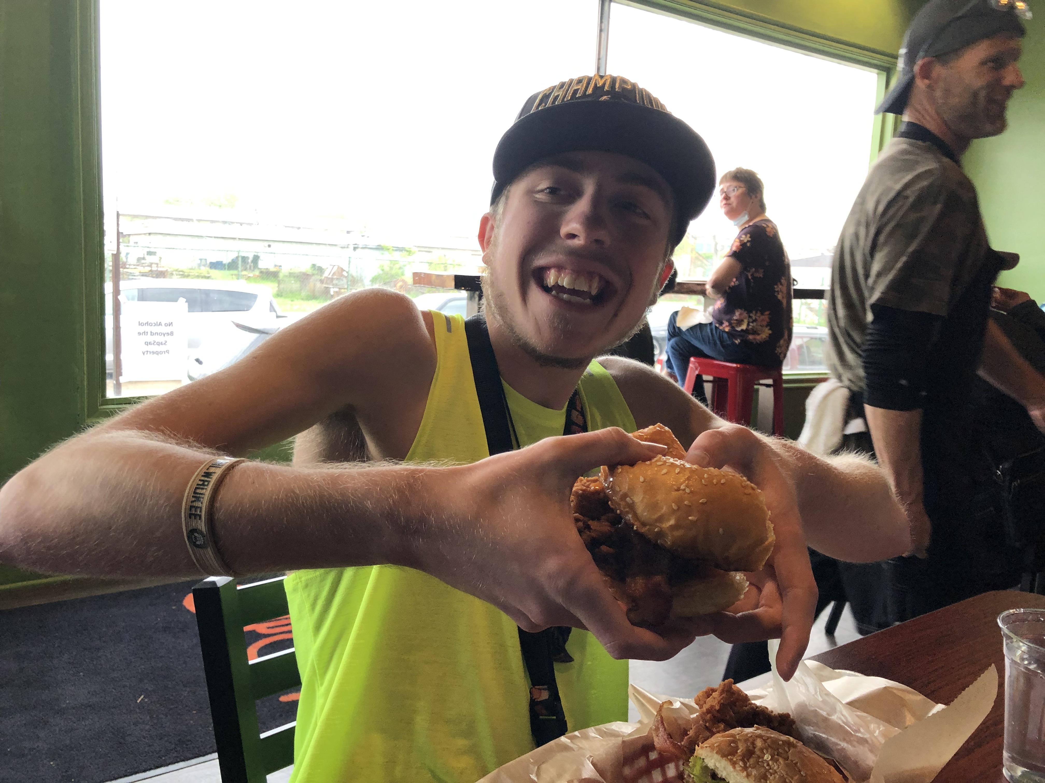 Dominic and the chicken sandwich