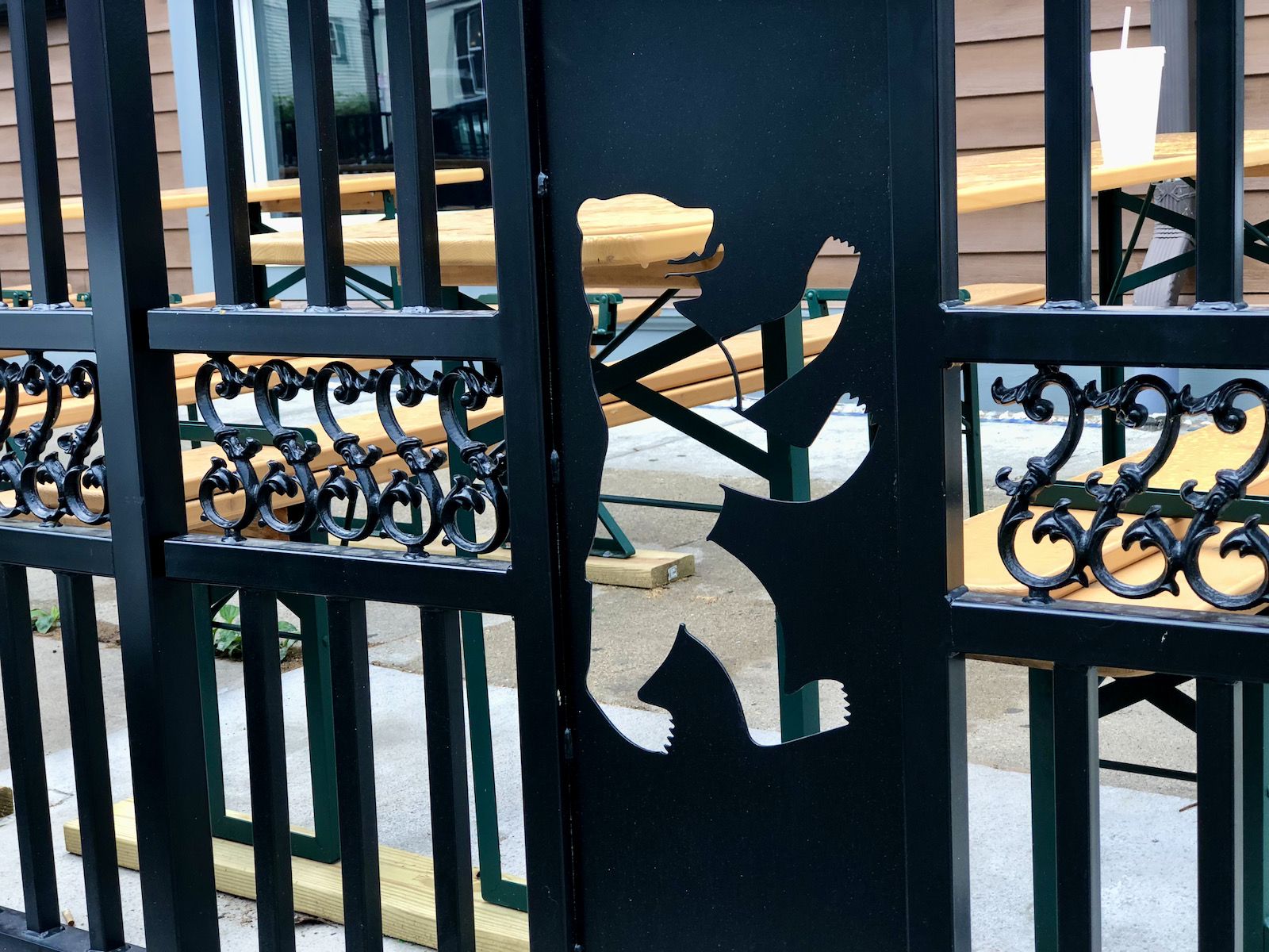 Berlin bear on metalwork fence