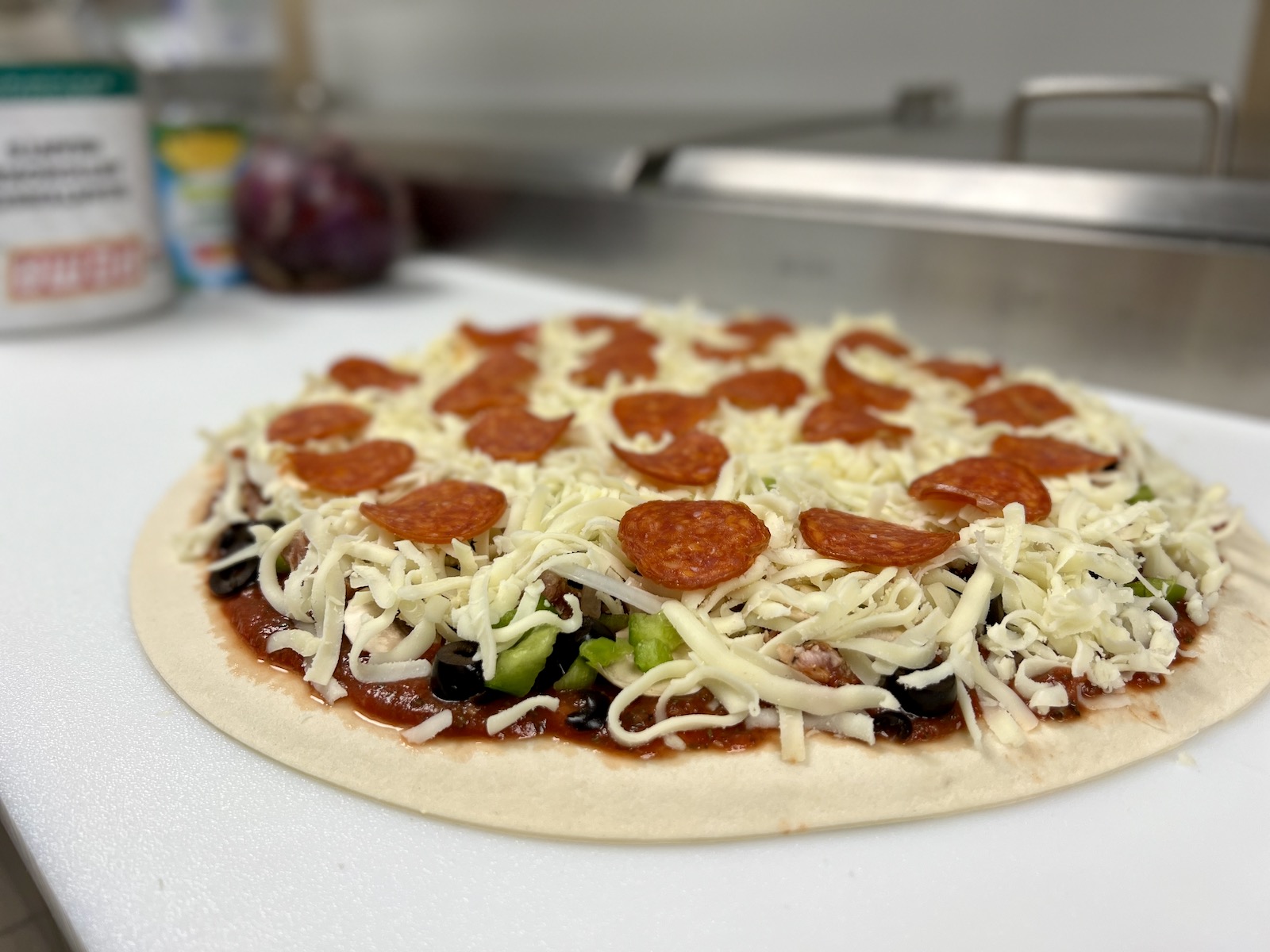 Pizza from Alphonso's the Original, ready for the oven