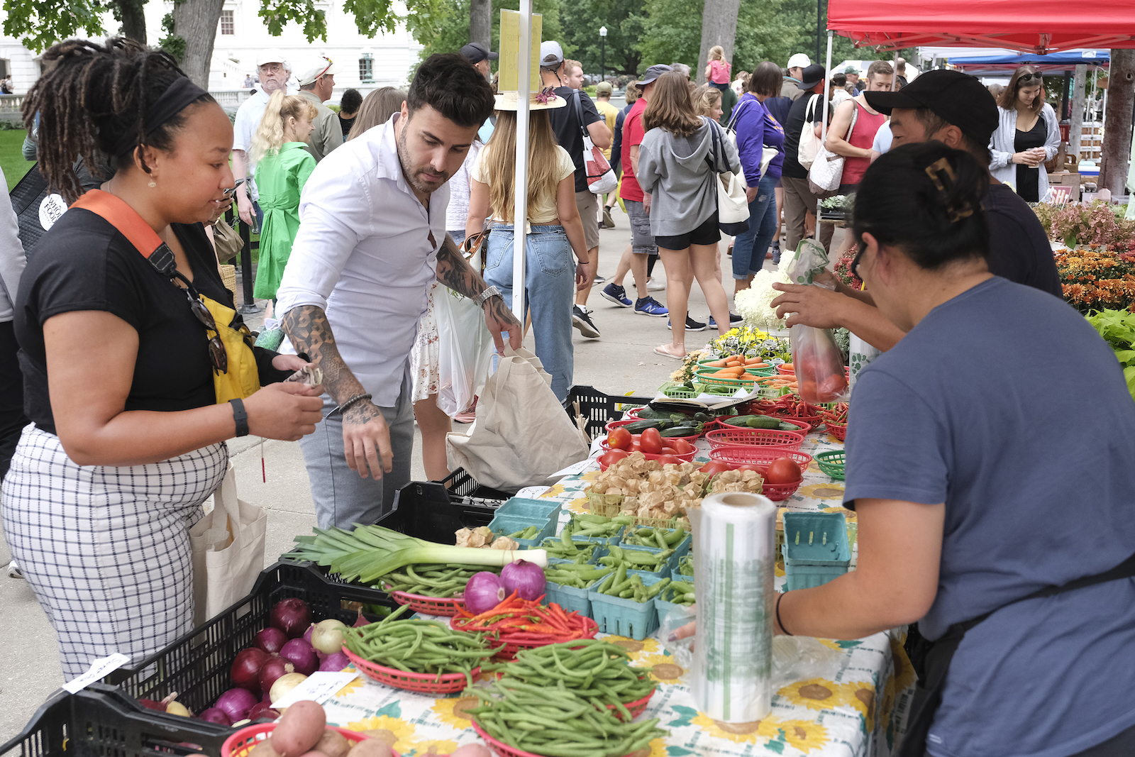 Chefs shopping at Dane County Farmers Market